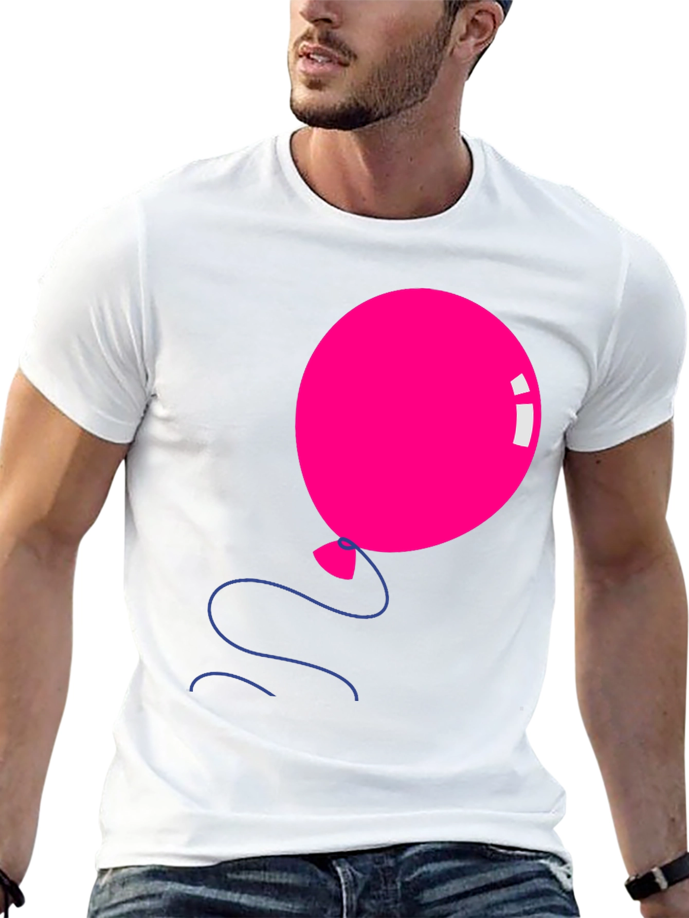 Pink Balloon Graphic Tee - Black Casual Shirt - 13
