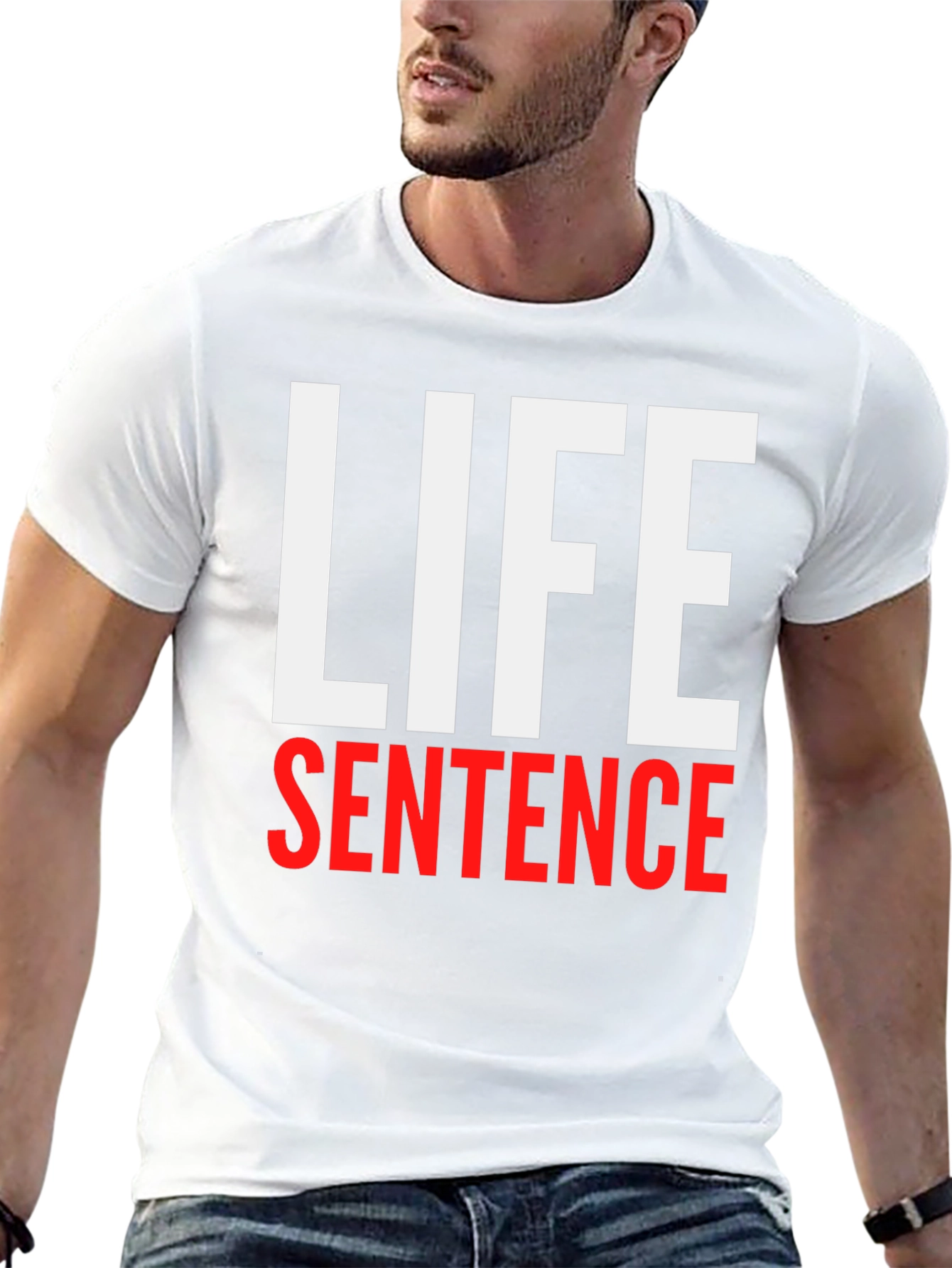 Black Life Sentence Graphic Print Black T-Shirt view 13