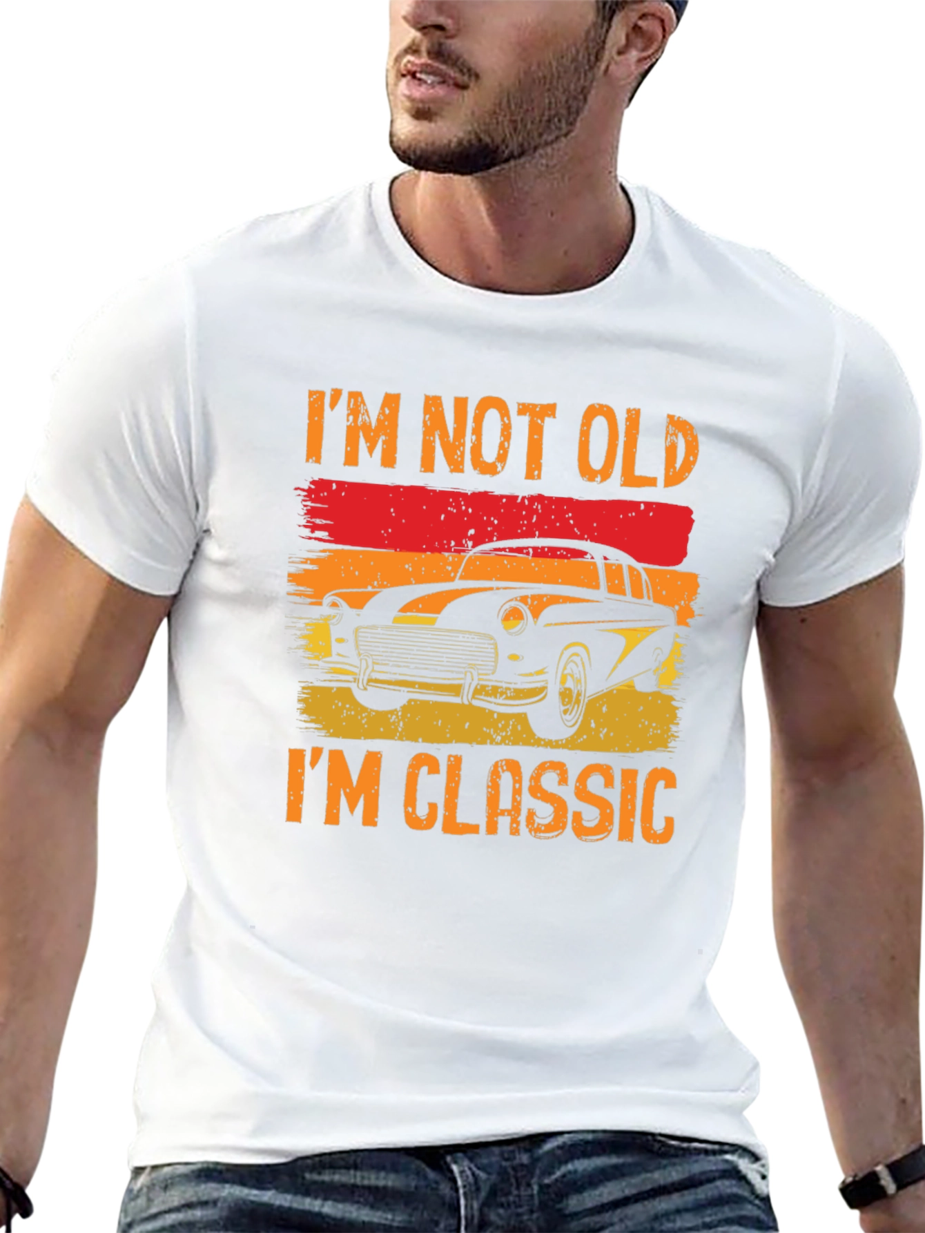 Black Classic Car T-Shirt - I'm Not Old, I'm Classic view 13