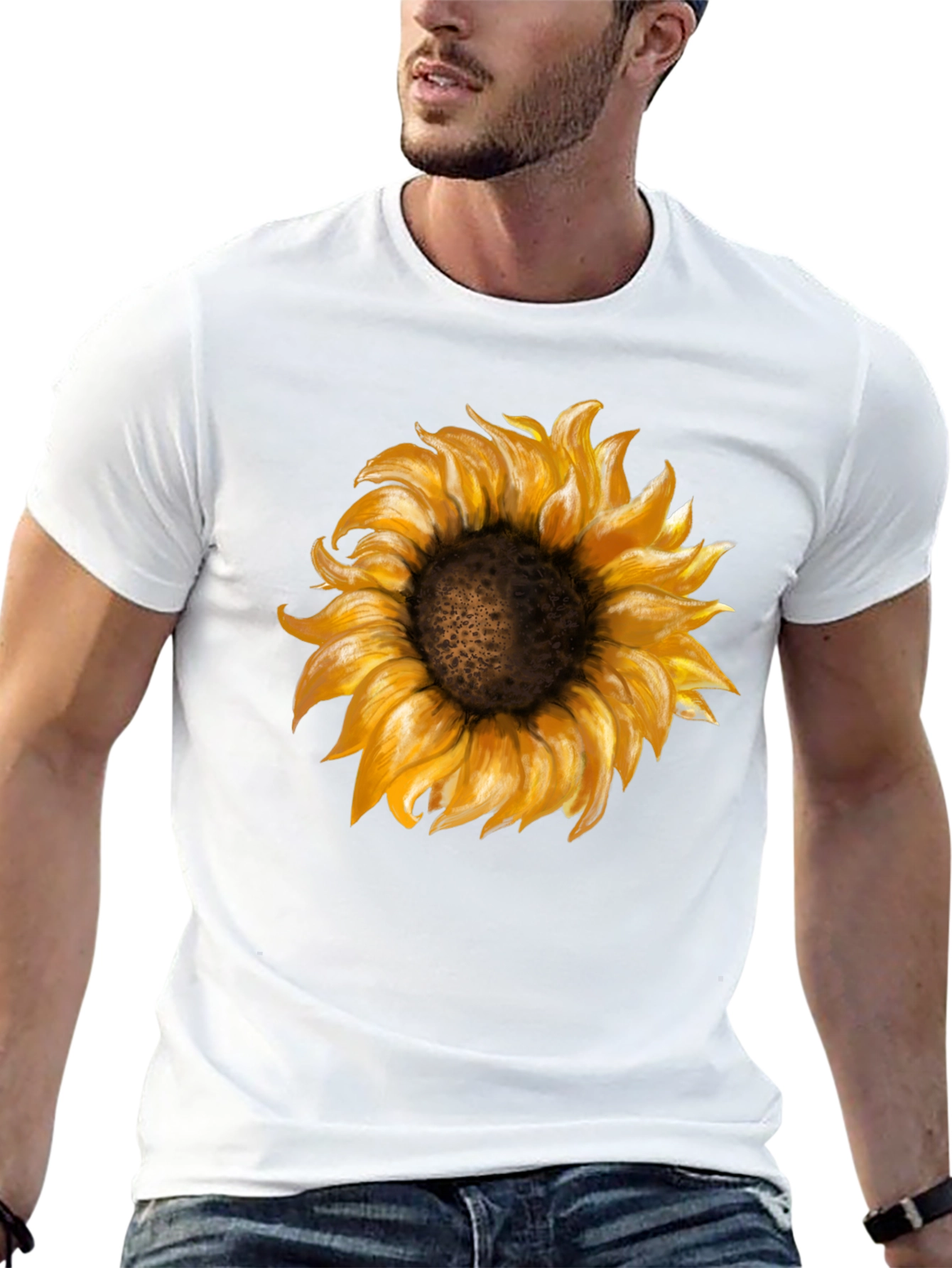 Black Sunflower Graphic Print Black T-Shirt view 13