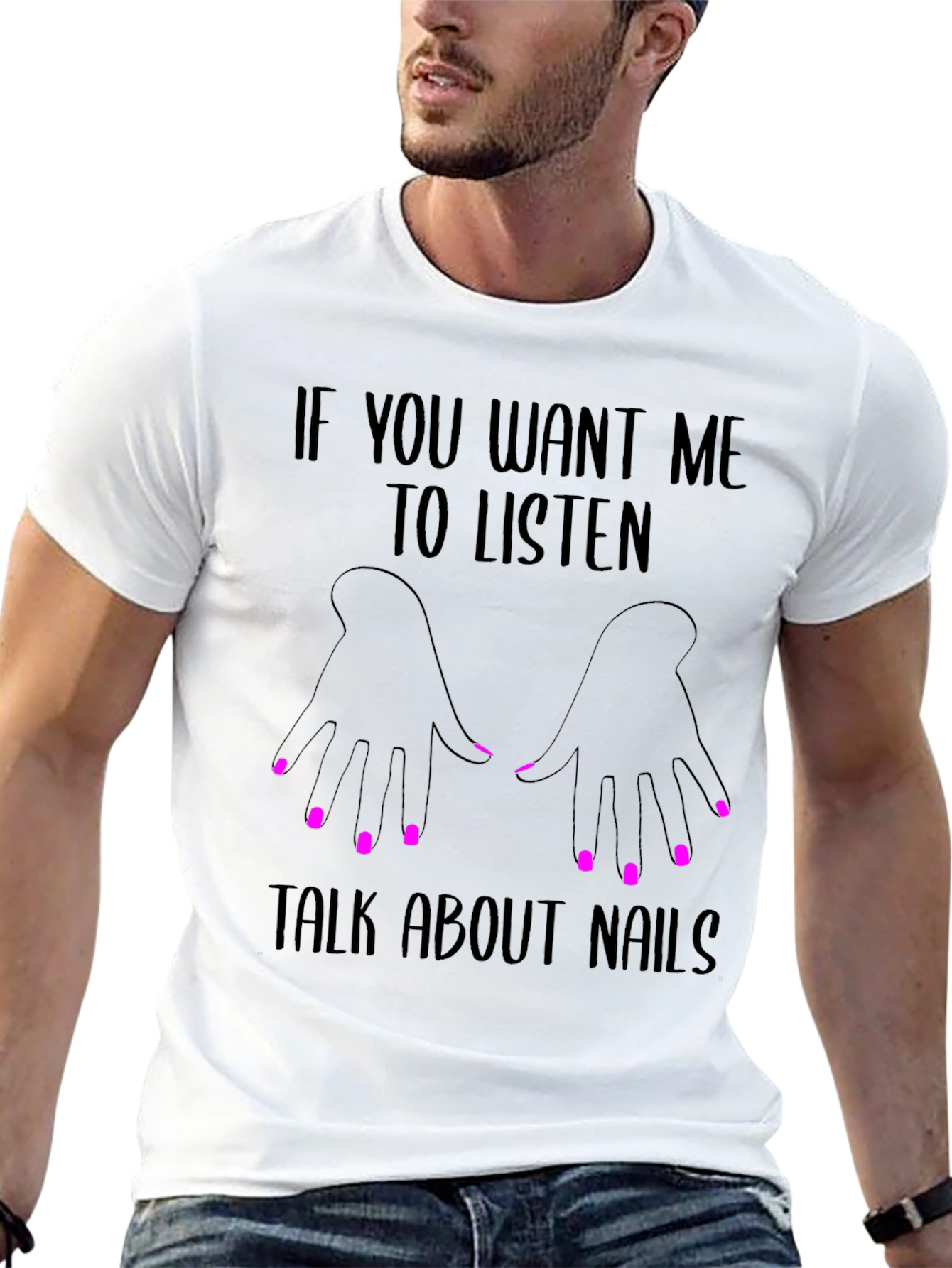 Black Talk About Nails T-Shirt - Funny Slogan Tee view 13