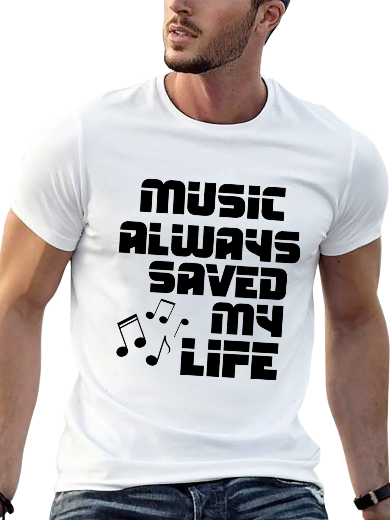 Black Music Saved My Life T-Shirt - Black Graphic Tee view 13