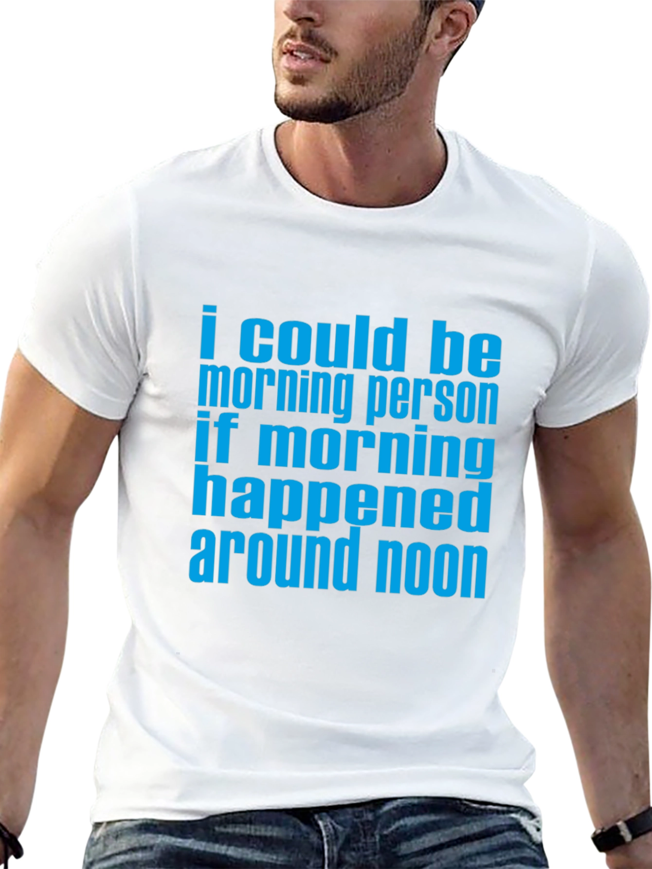 Black Funny Morning Person T-Shirt - Around Noon Humor Tee view 13