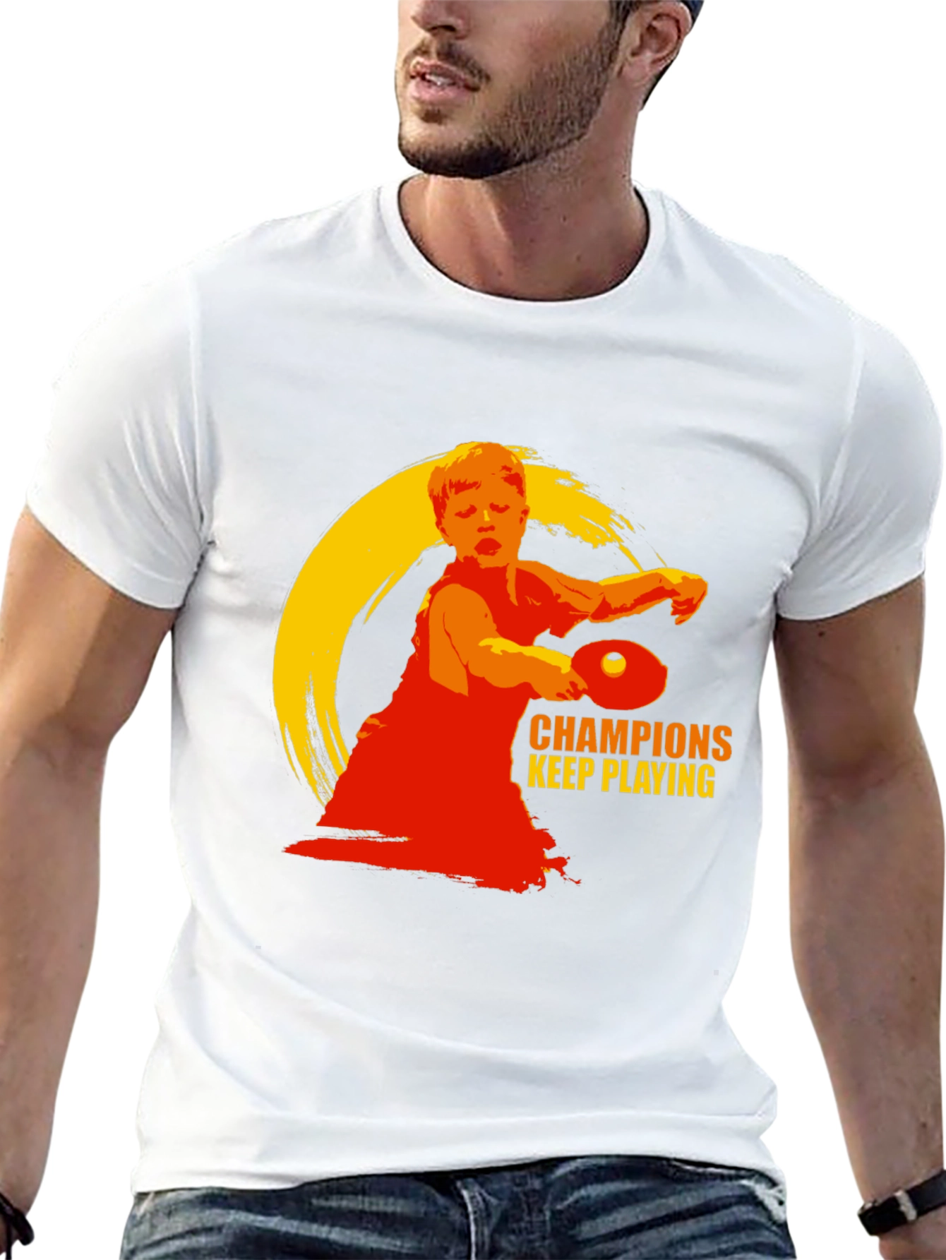 Black Champions Keep Playing T-Shirt - Table Tennis Design view 13