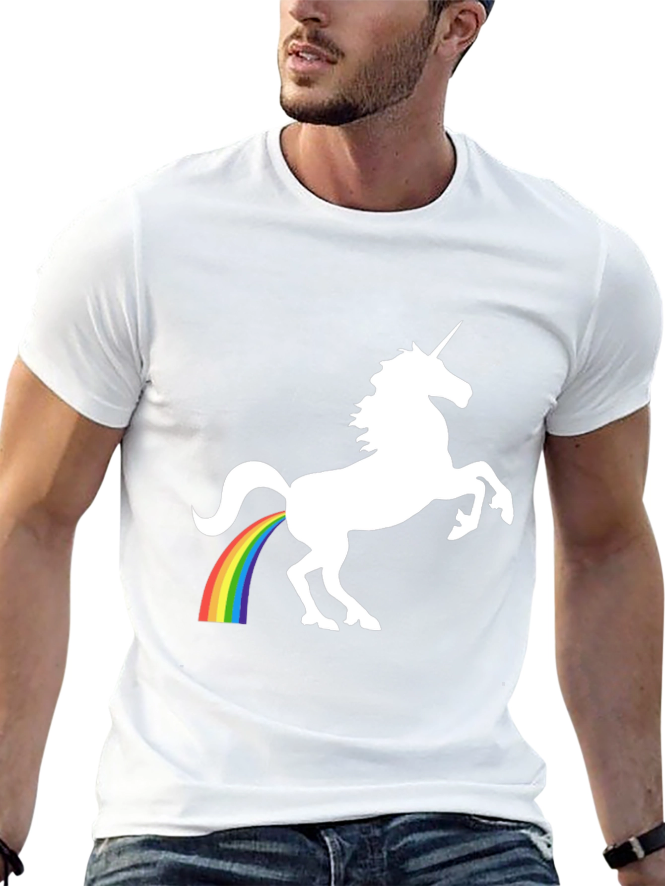 Black Unicorn Rainbow Poop T-Shirt - Black view 13