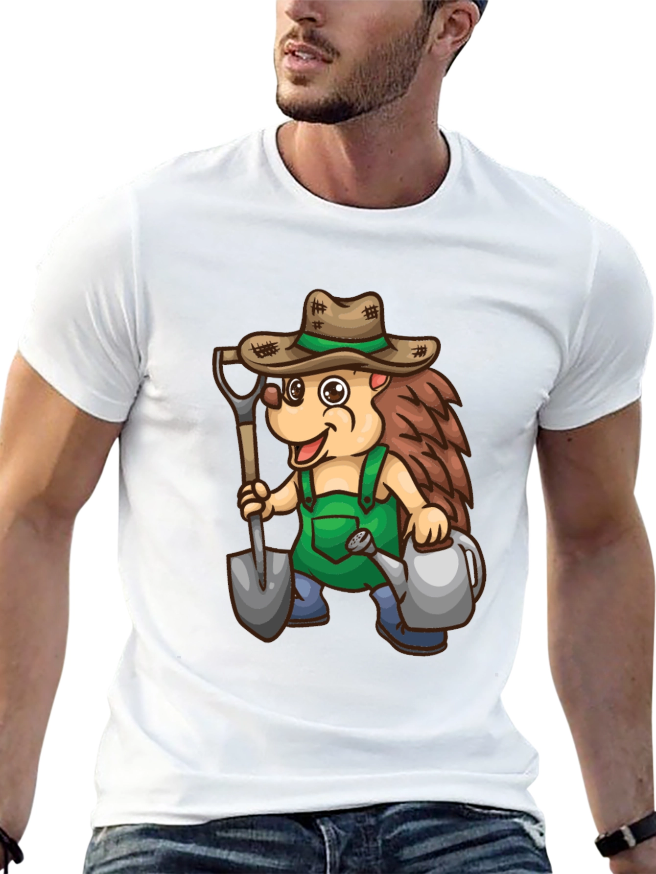Black Gardener Hedgehog Graphic T-Shirt view 13