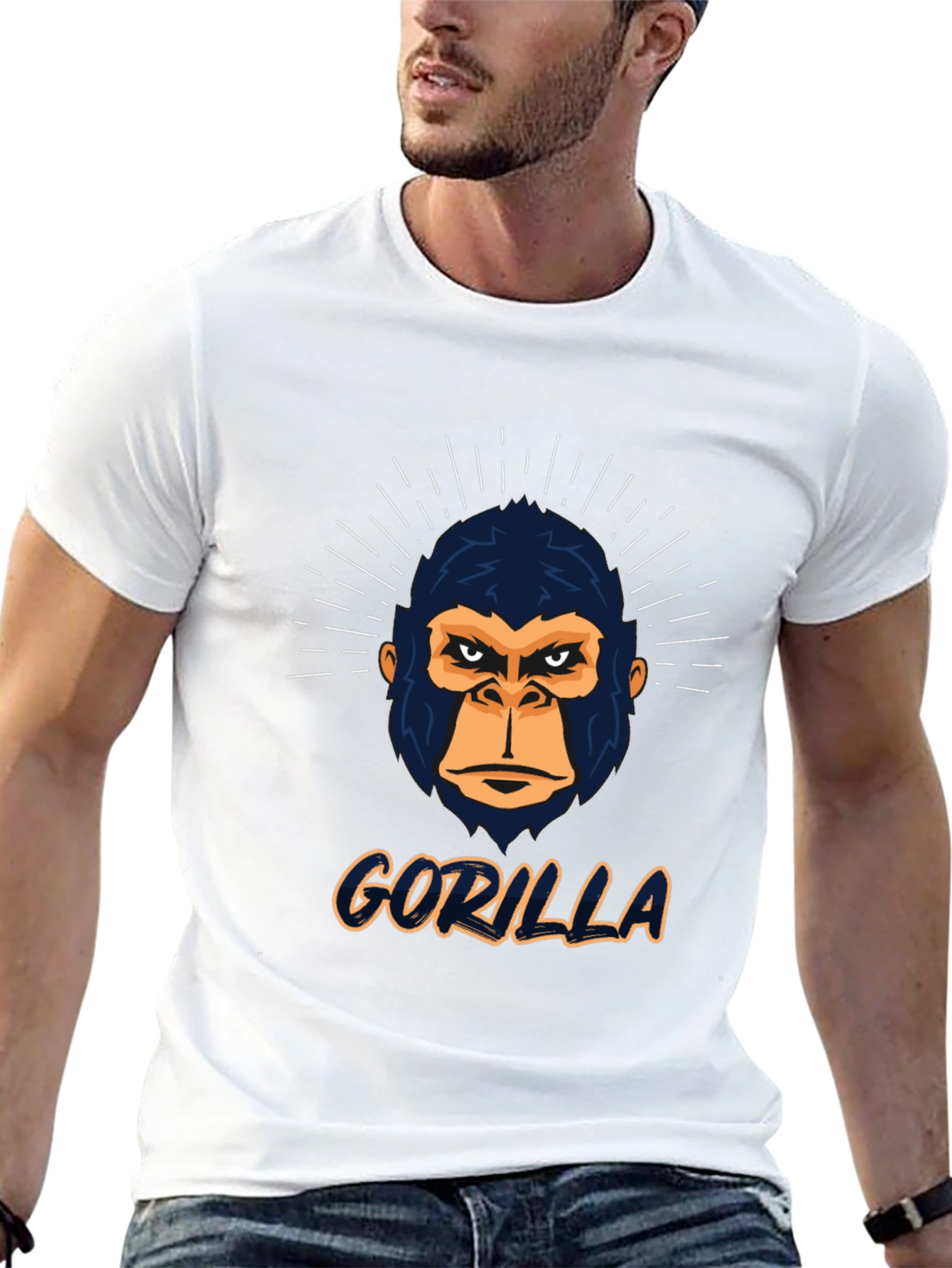 Black Gorilla Graphic Print Black T-Shirt view 13