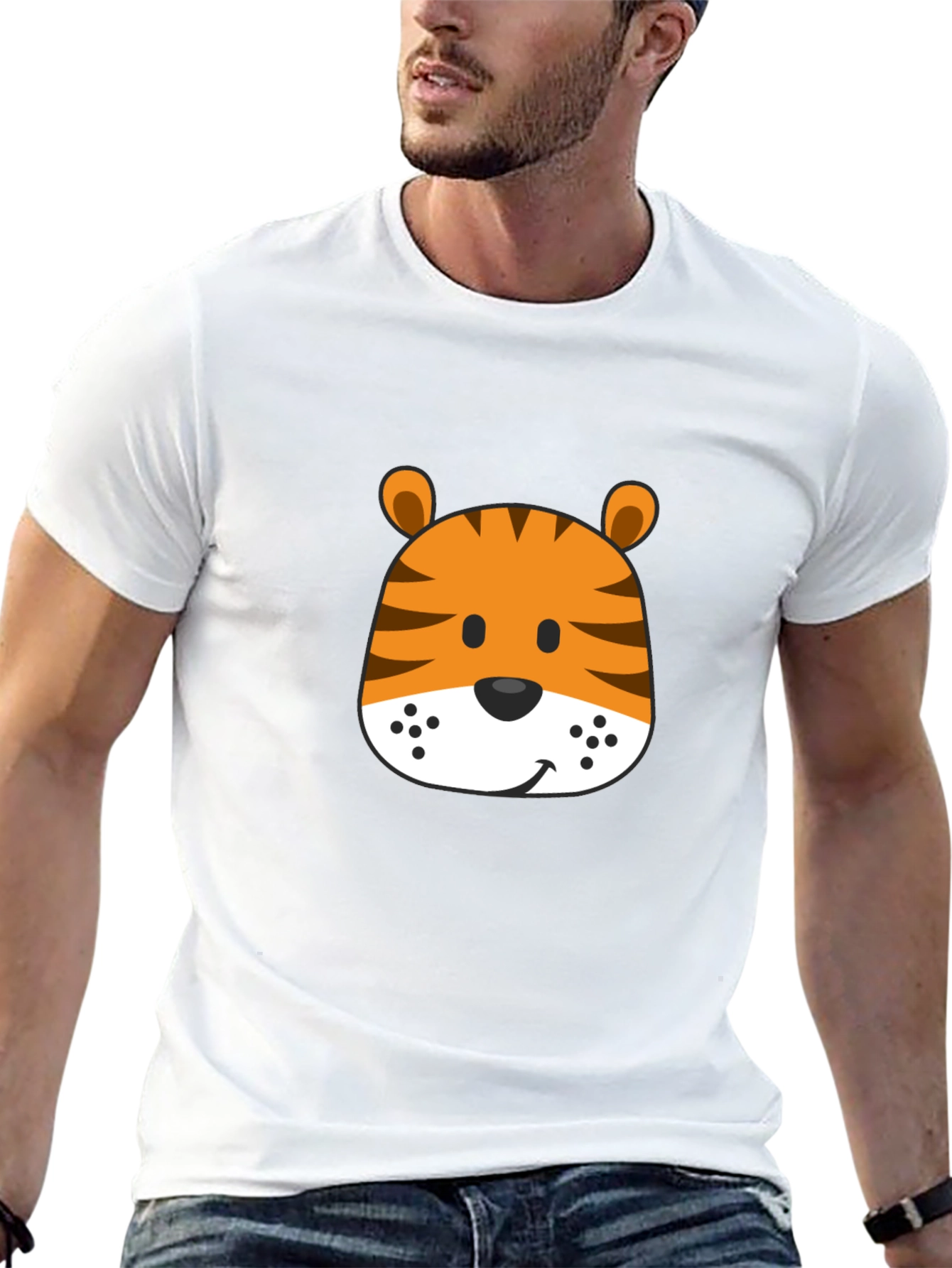 Black Fun Tiger Graphic Tee - Soft Black Cotton Shirt view 13