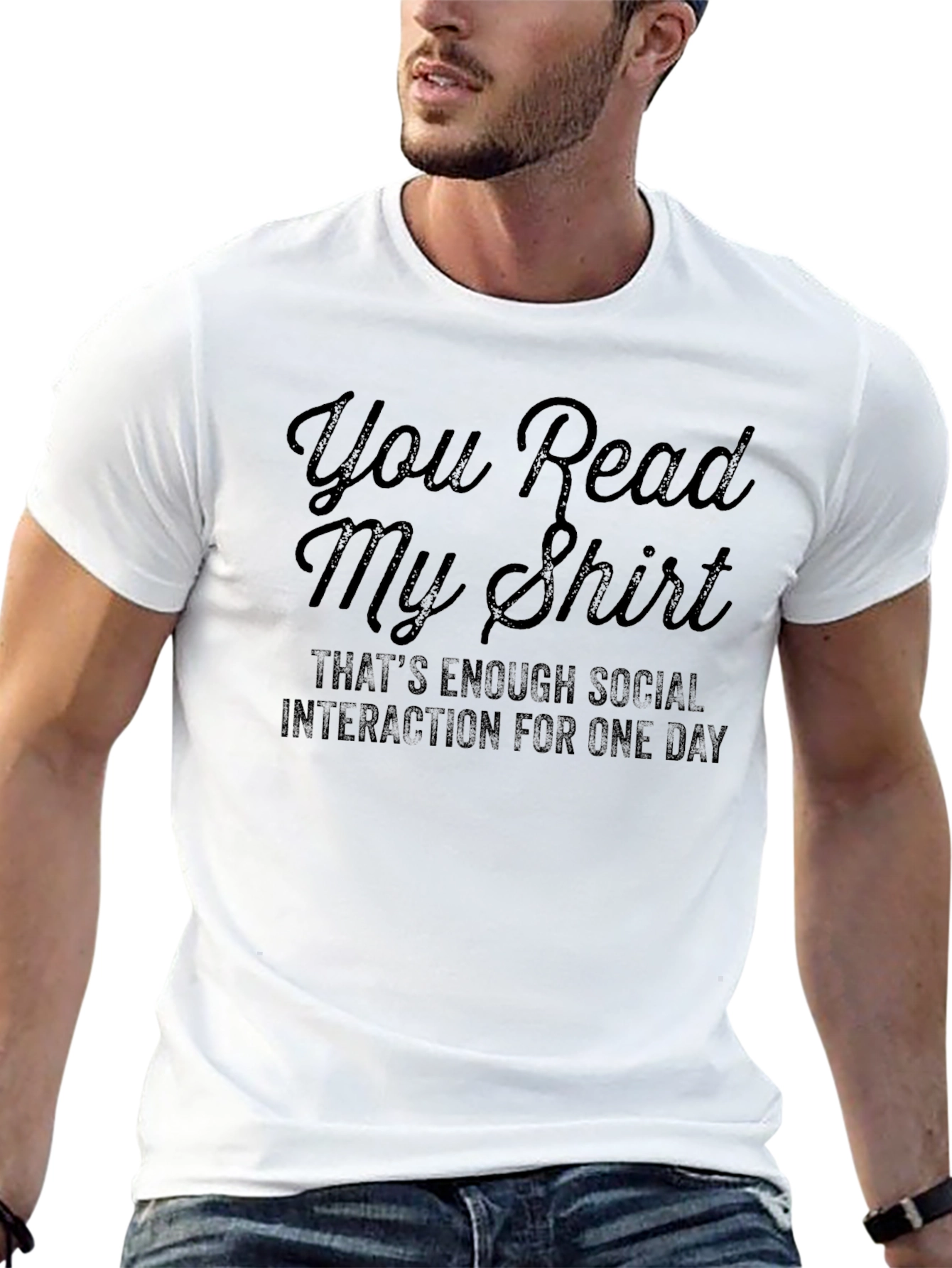 Black Funny Social Interaction T-Shirt view 13