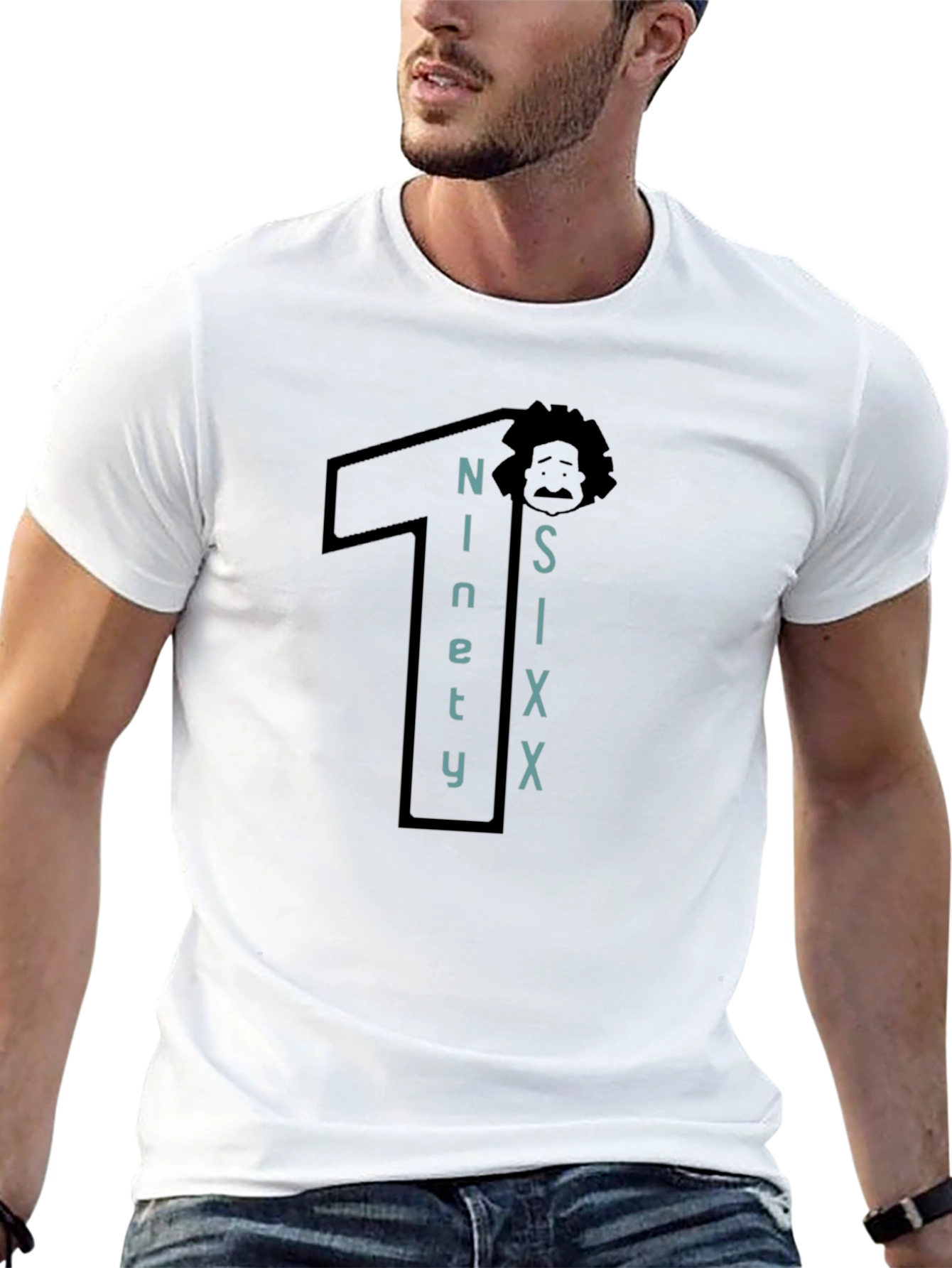 Black Ninety Six Graphic Tee - Black Cotton T-Shirt view 13