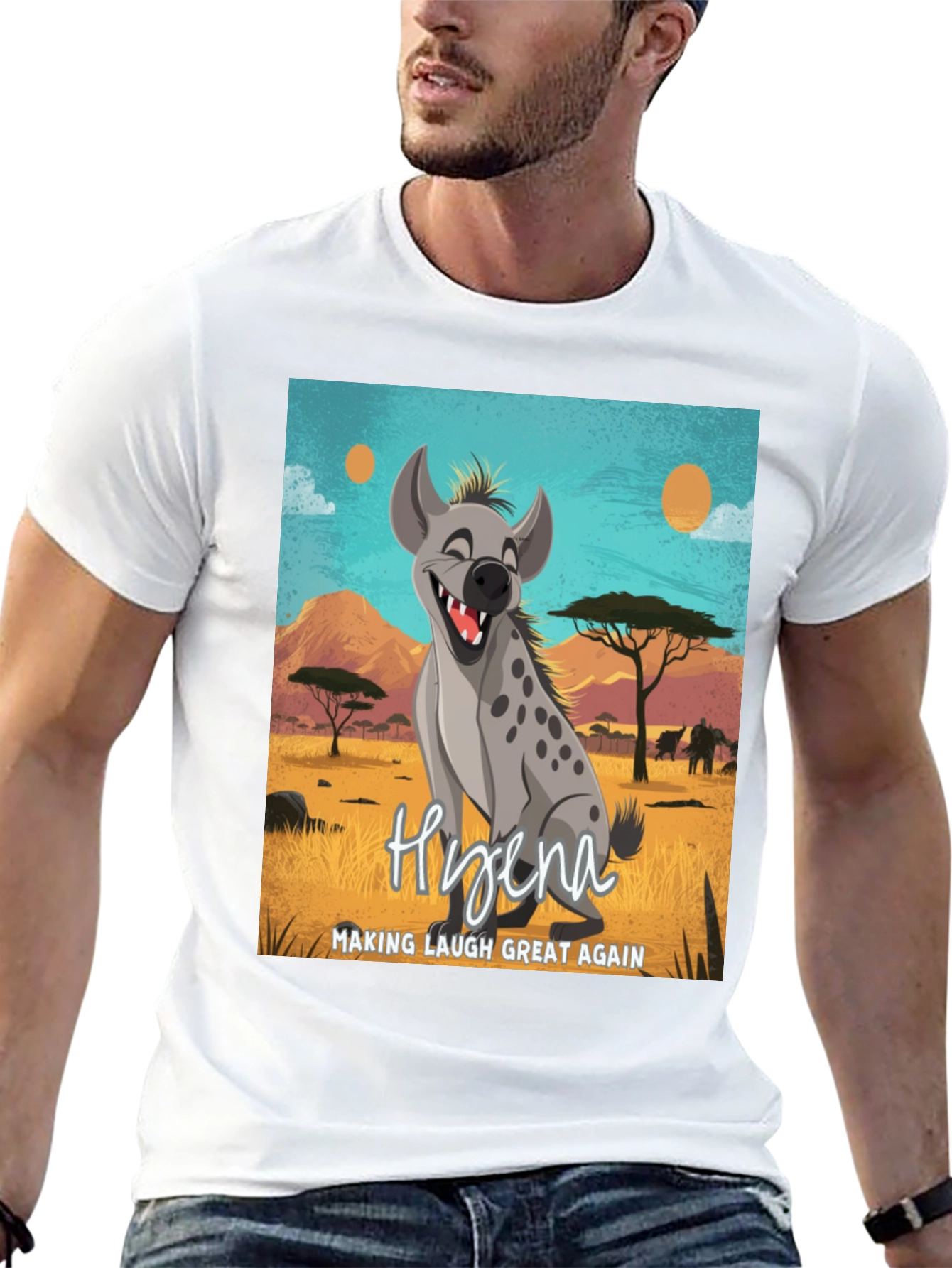 Black Hyena Making Laugh Great Again T-Shirt view 13