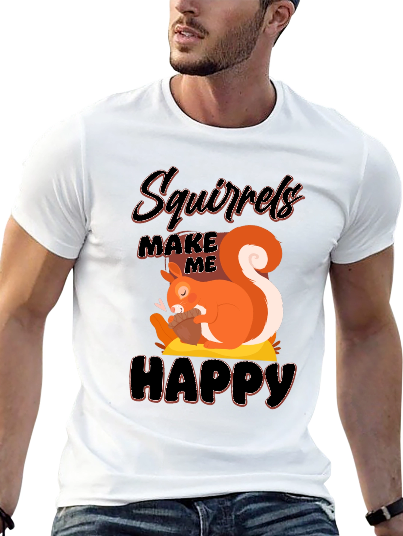 Black Squirrels Make Me Happy T-Shirt view 13