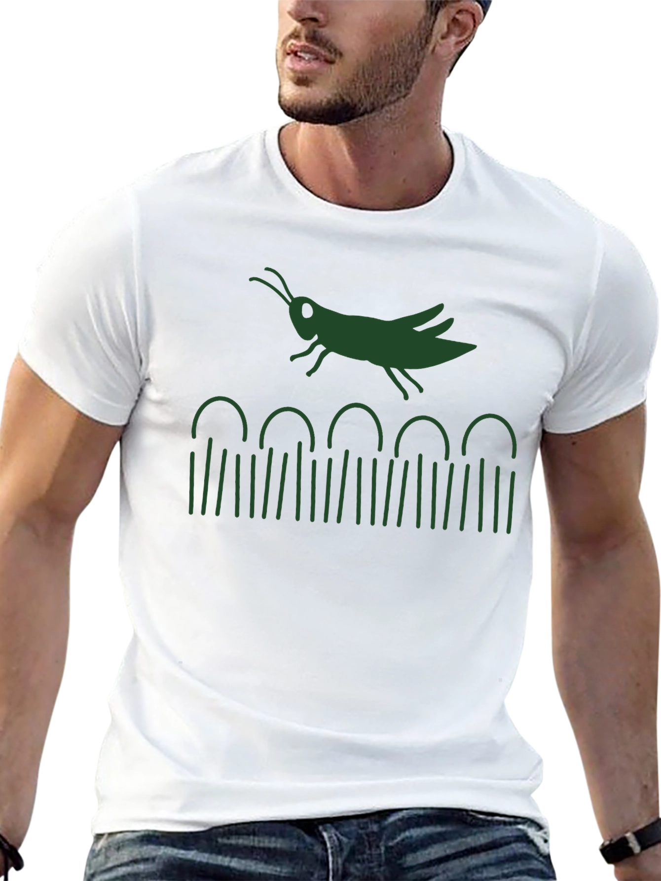 Black Grasshopper Hurdles T-Shirt - Cool Graphic Tee view 13