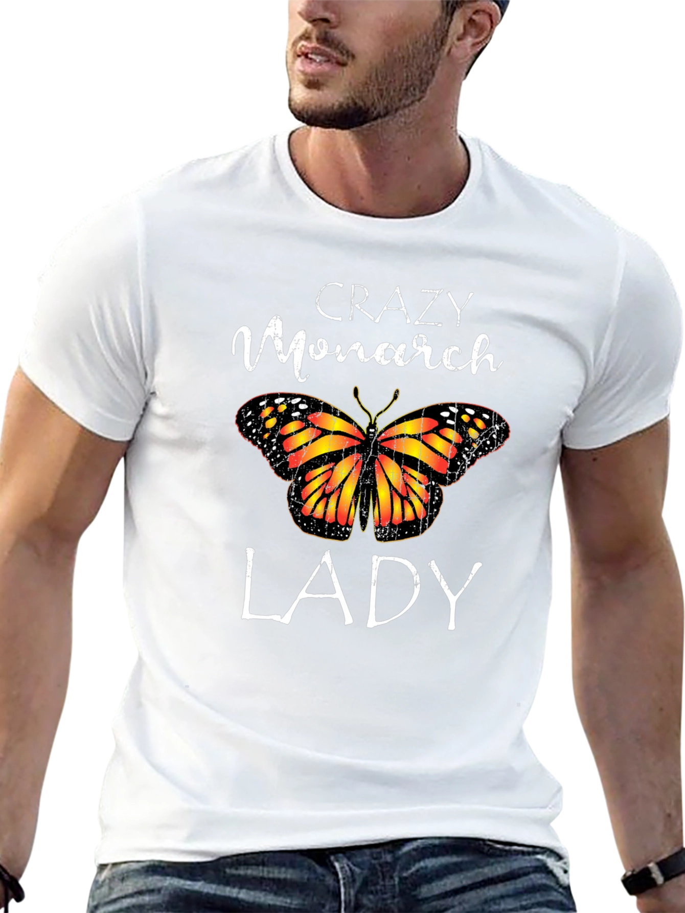 Black Crazy Monarch Lady Butterfly Graphic Tee view 13