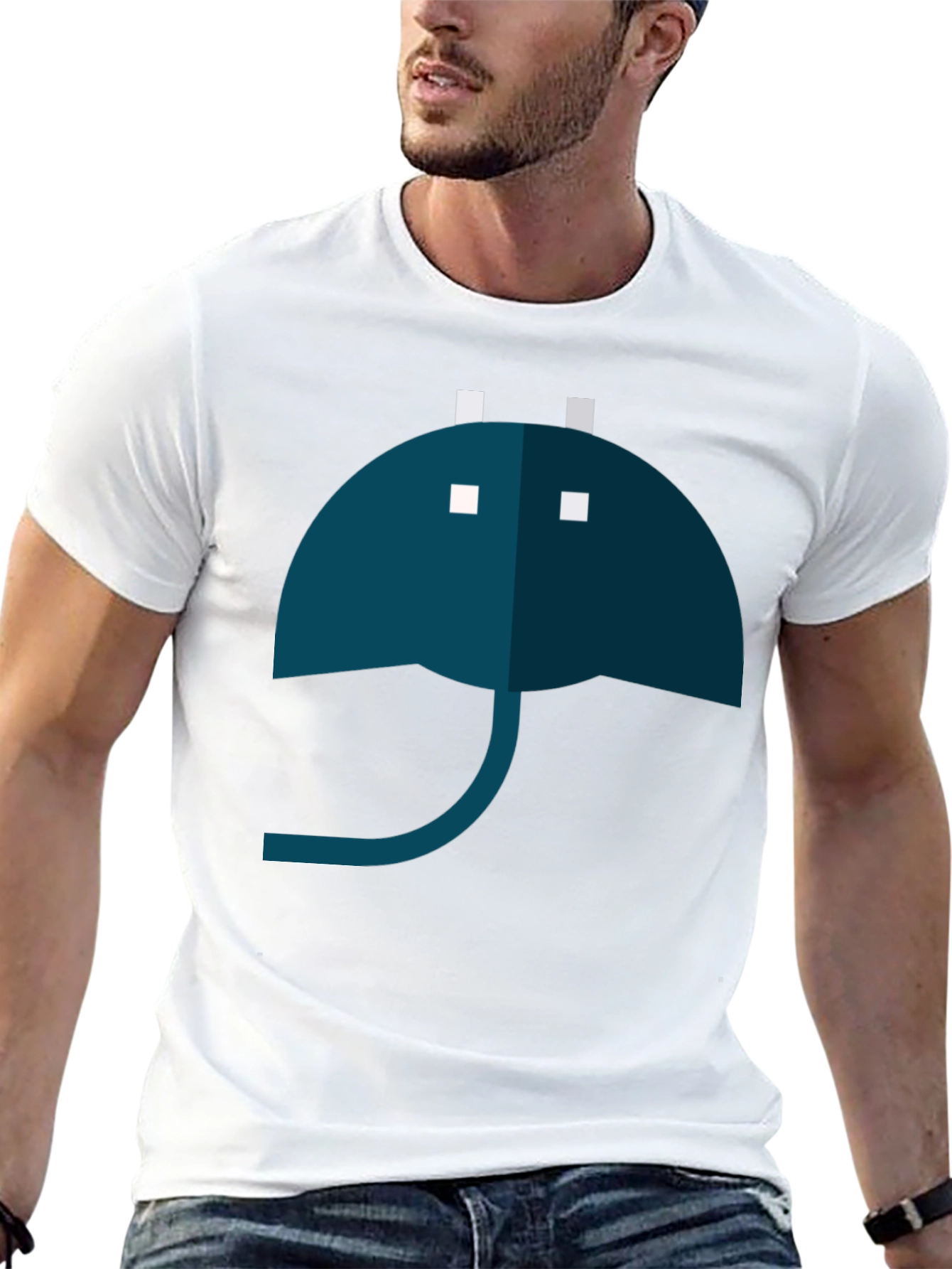 Black Modern Umbrella Graphic T-Shirt view 13