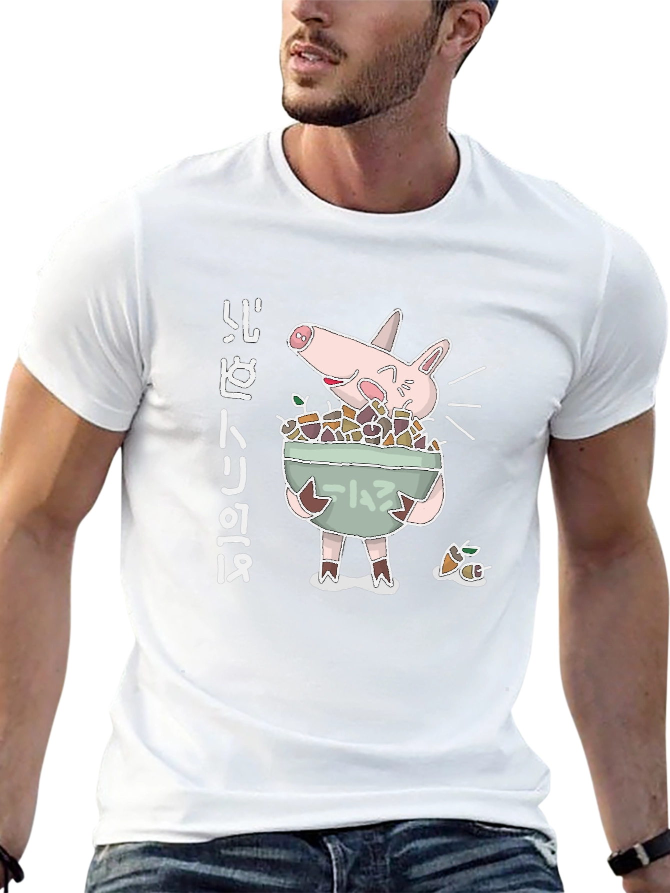 Black Pig Ramen Bowl Graphic Tee - Unique Anime Style view 13