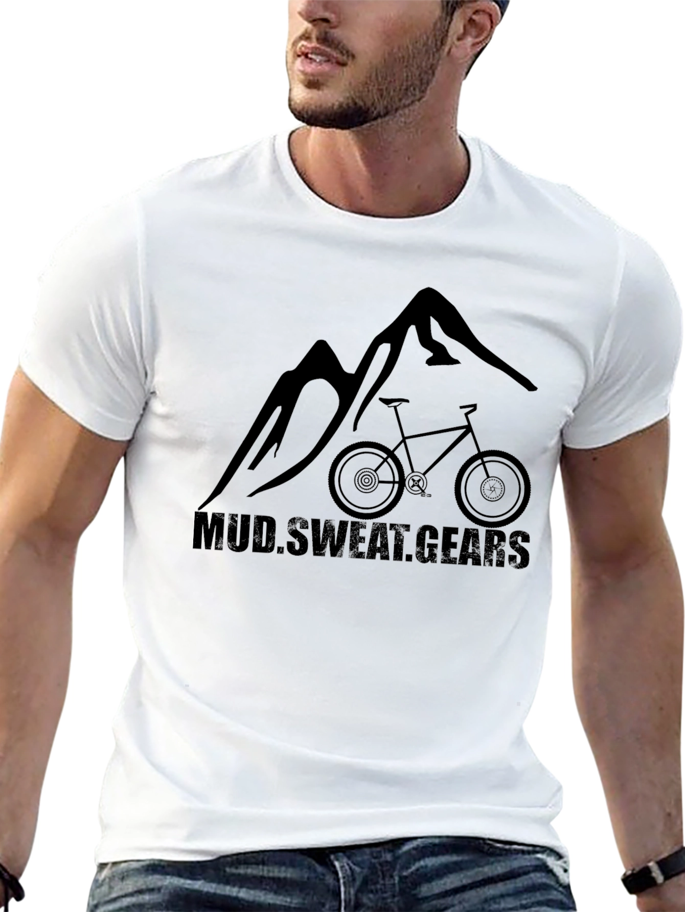 Black Mountain Biking T-Shirt - Mud Sweat Gears Black Tee view 13