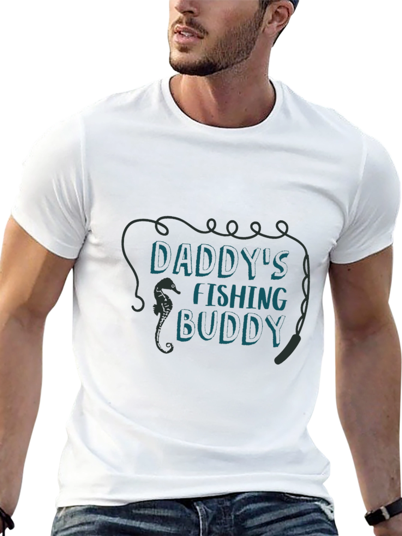 Black Daddy's Fishing Buddy Graphic Tee view 13