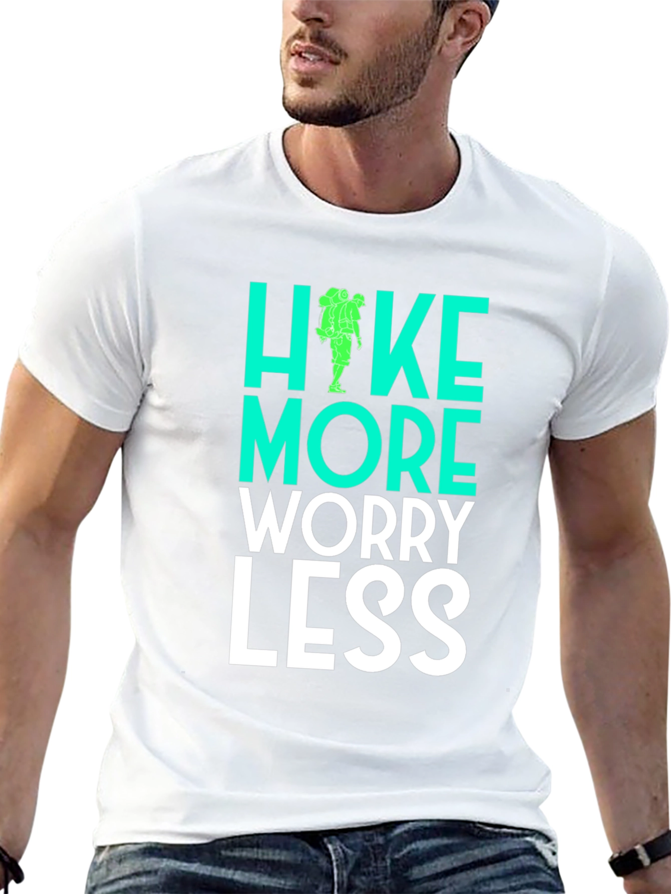 Black Hike More Worry Less Graphic Tee view 13