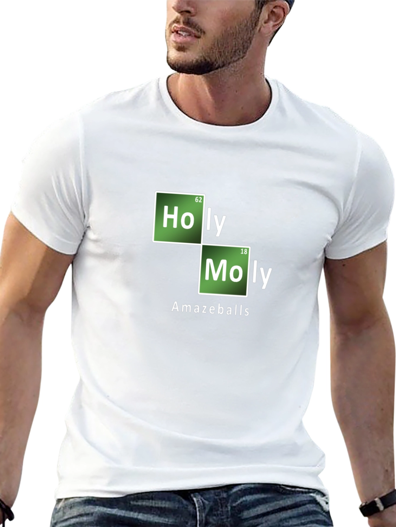 Black Holy Moly AmazeBalls T-Shirt - Funny Periodic Table Tee view 13