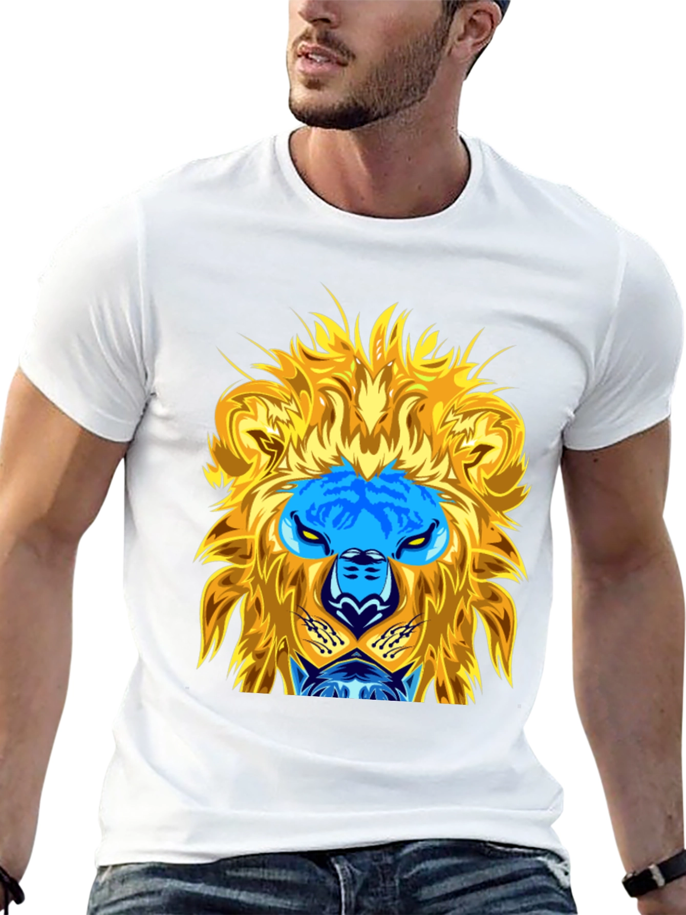 Black Lion Graphic Tee - Black Cotton Blend view 13