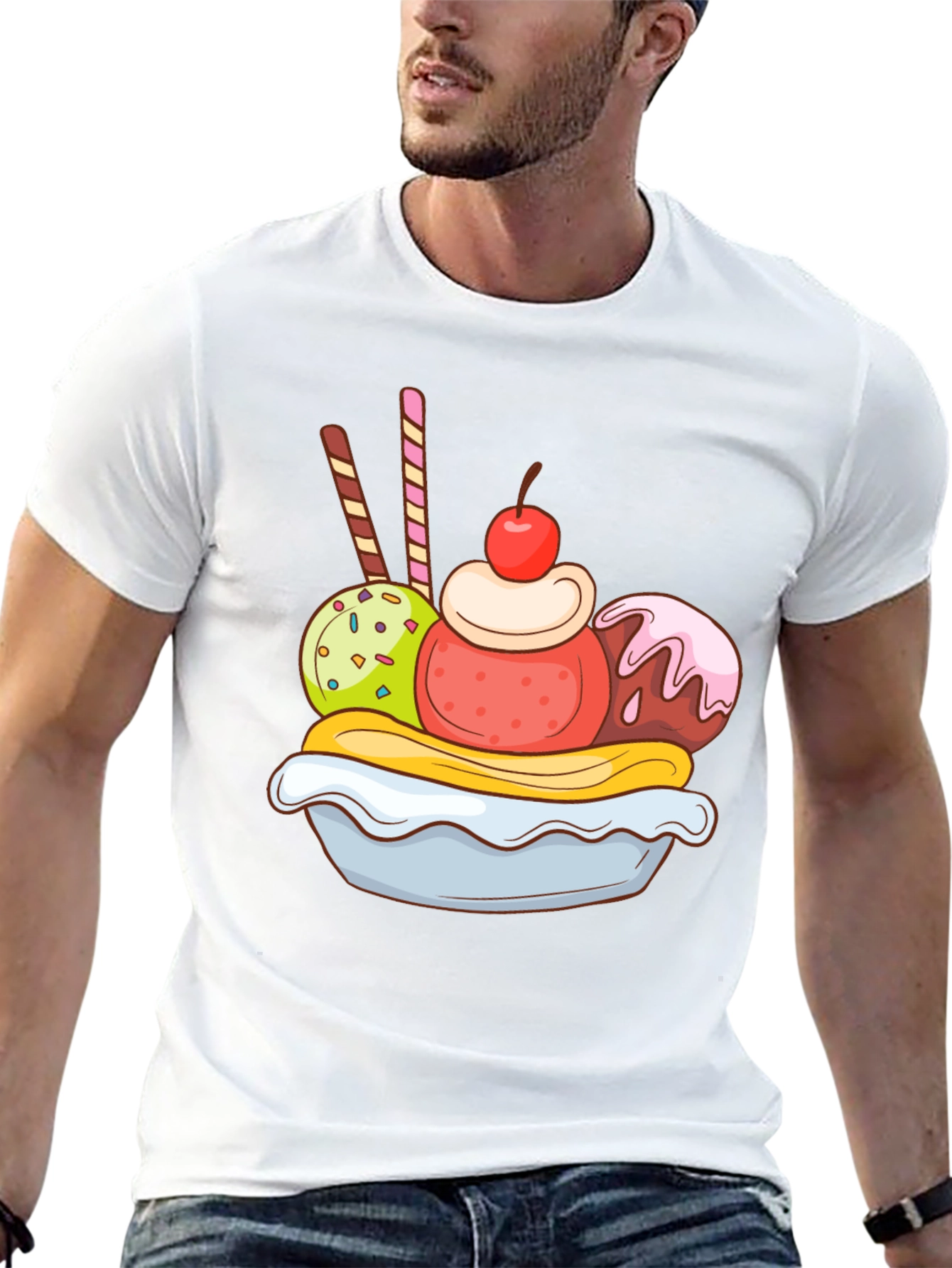 Black Banana Split Graphic Tee - Dessert Lover T-Shirt view 13