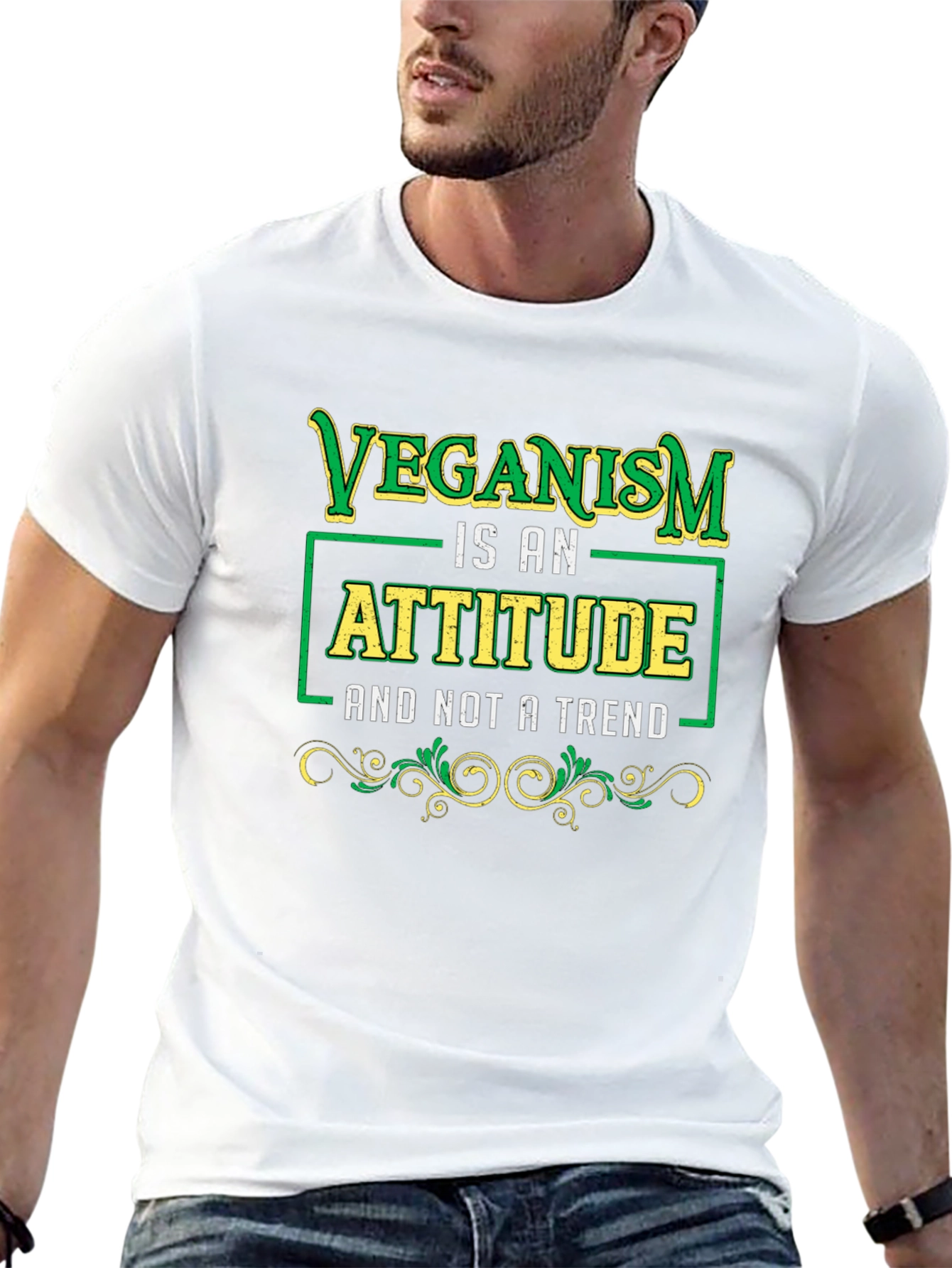 Black Veganism Attitude Black T-Shirt view 13