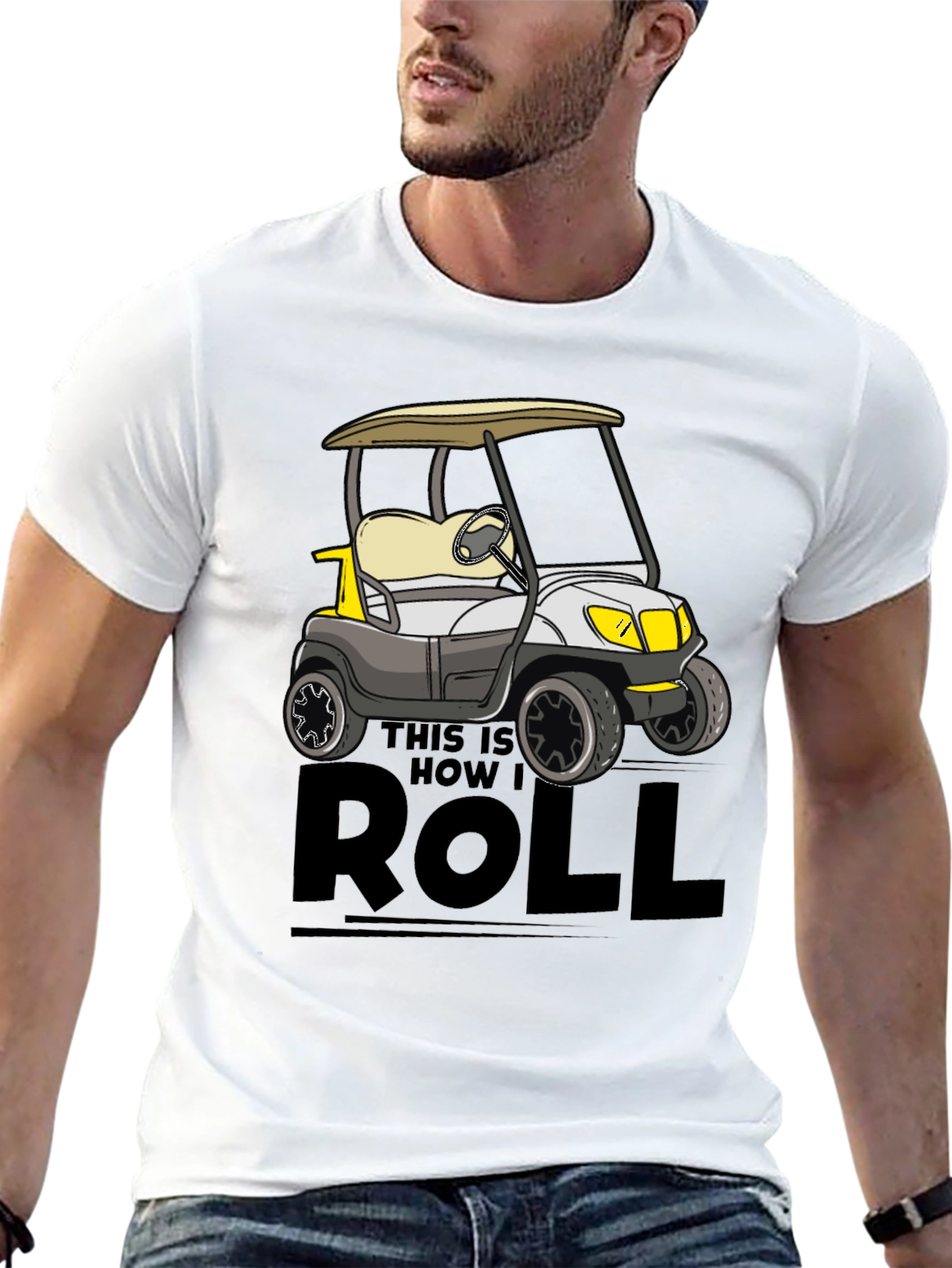 Black Golf Cart T-Shirt - This Is How I Roll view 13