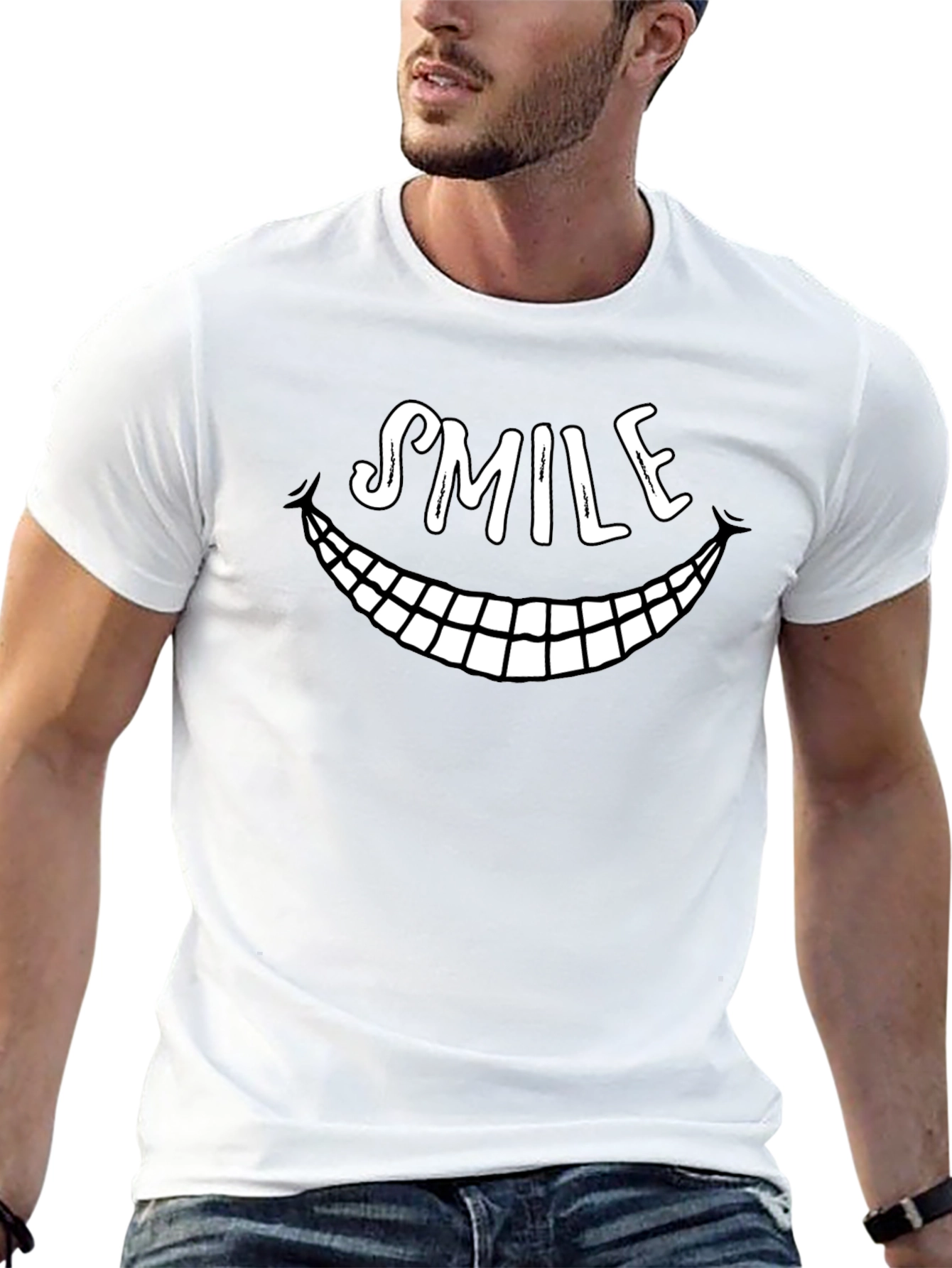 Black Smile Graphic T-Shirt - Funny Face Tee view 13