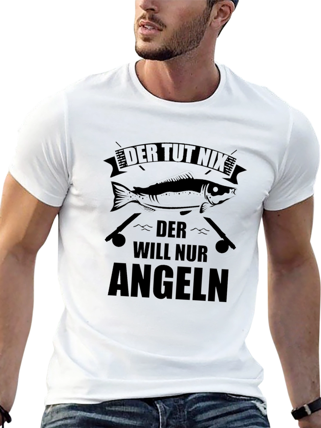Black Fishing Graphic T-Shirt - "Der Tut Nix Angeln" view 13