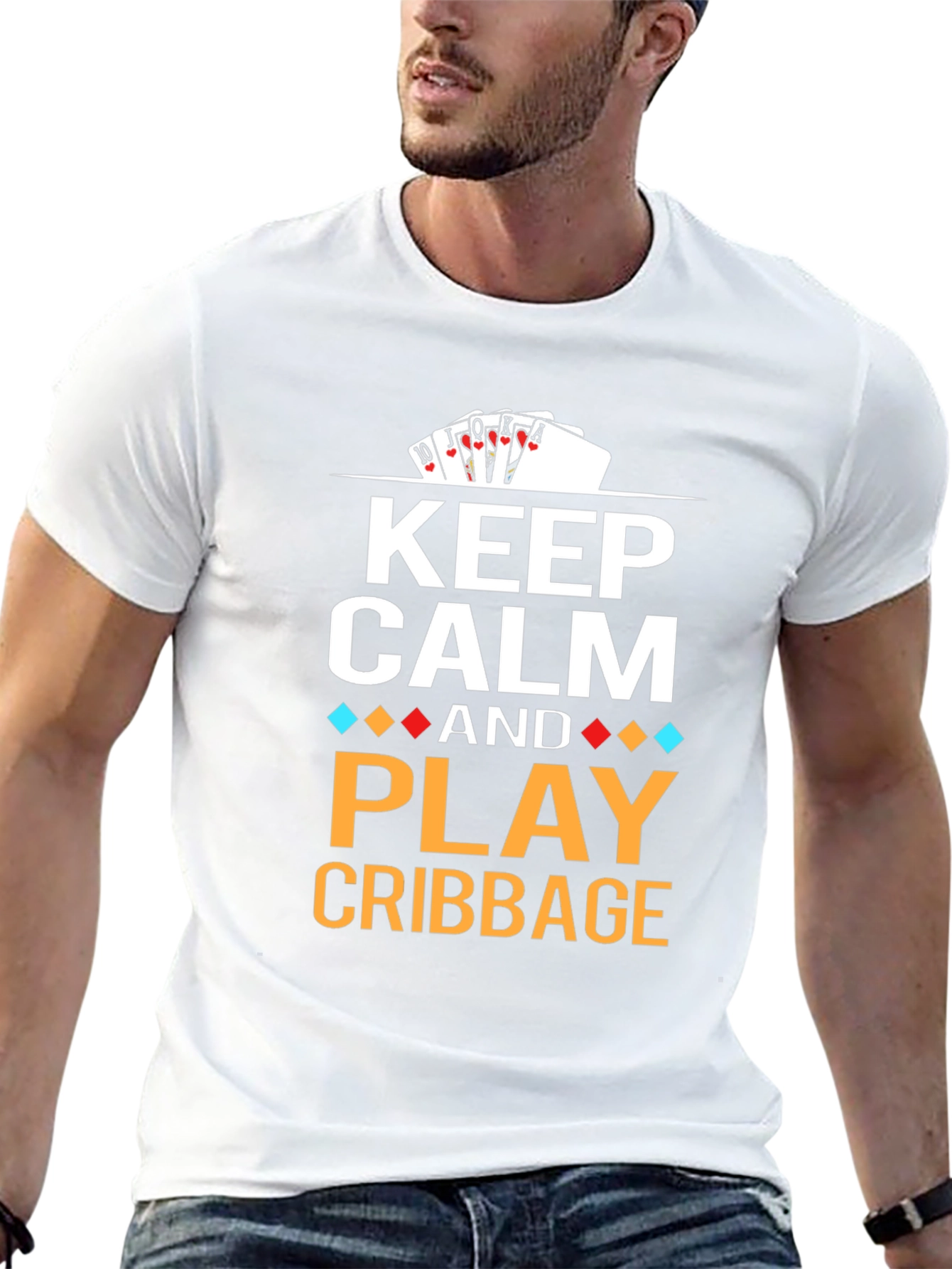 Black Keep Calm and Play Cribbage T-Shirt view 13