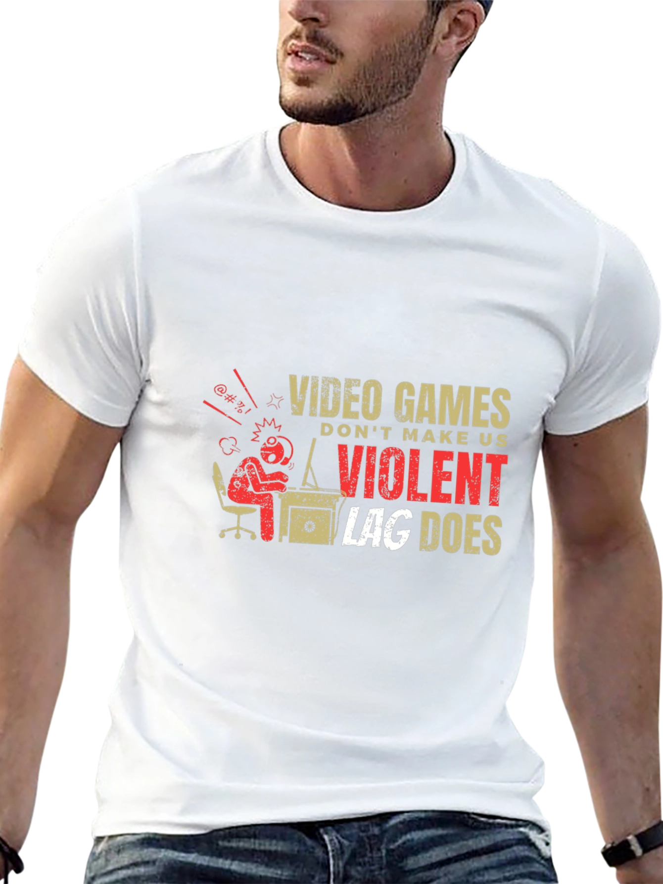 Black Video Game Lag T-Shirt view 13