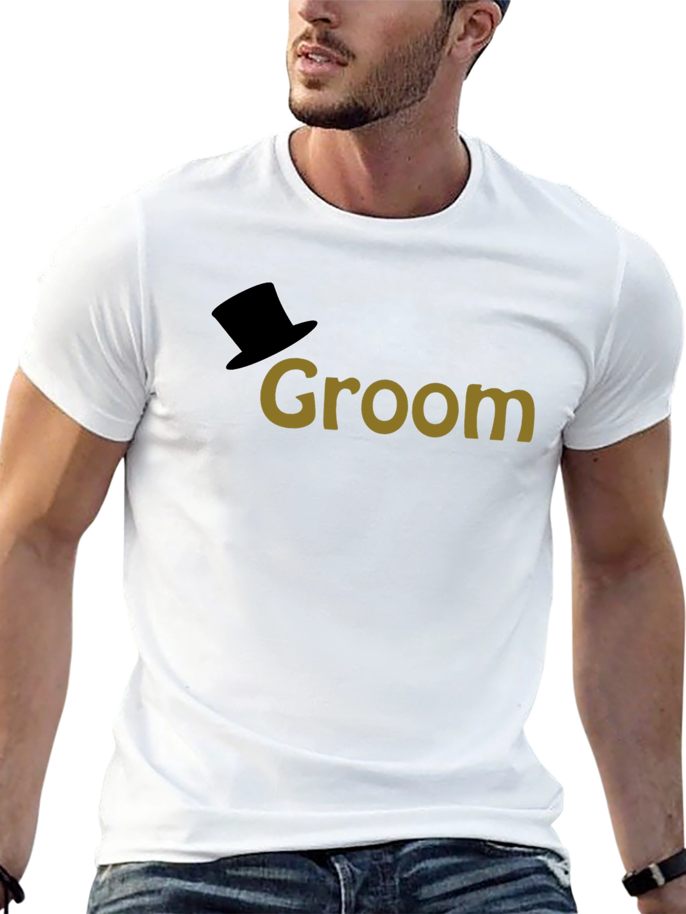 Black Groom Top Hat T-Shirt - Wedding Apparel view 13