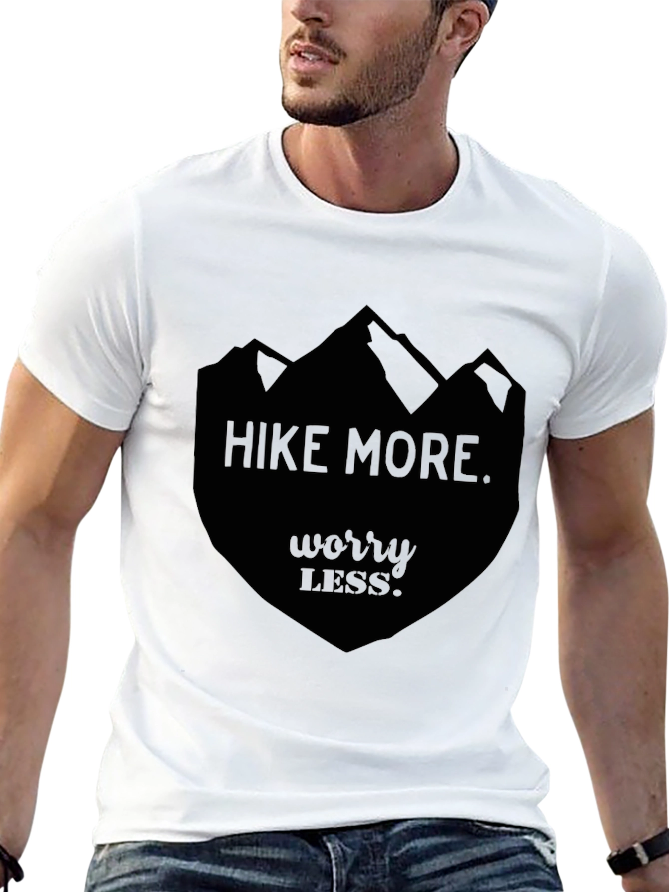 Black Hike More Worry Less Black Graphic Tee view 13