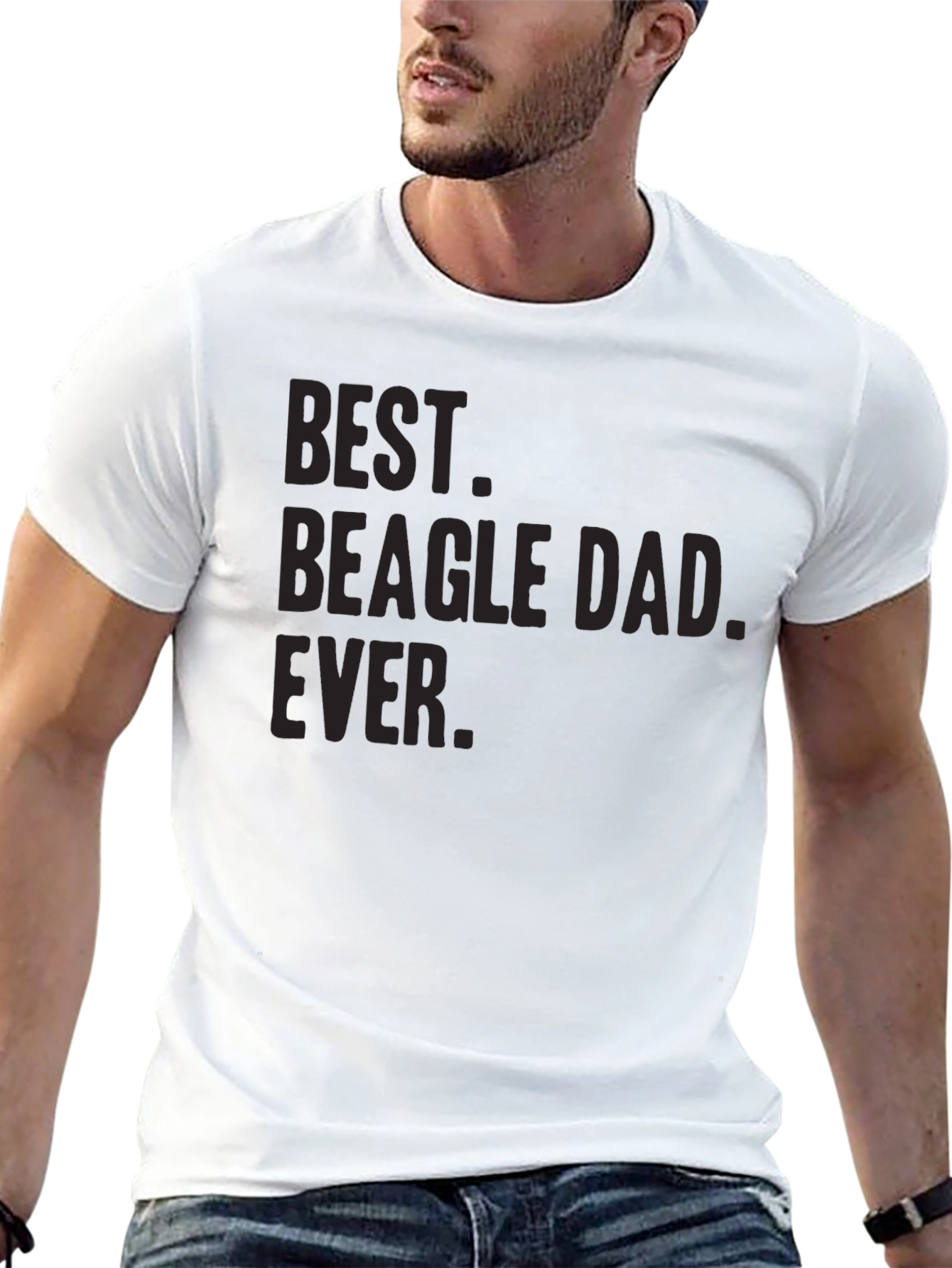 Black Best Beagle Dad Ever Graphic Tee - Men's Black T-Shirt view 13