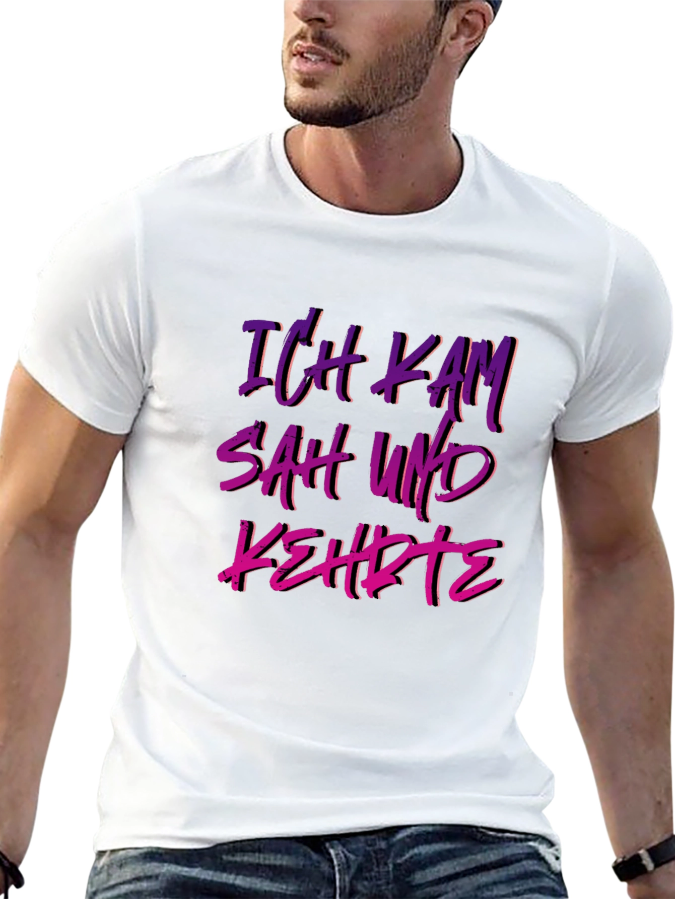 Black Ich Kam Sah Und Kehrte T-Shirt - German Slogan view 13