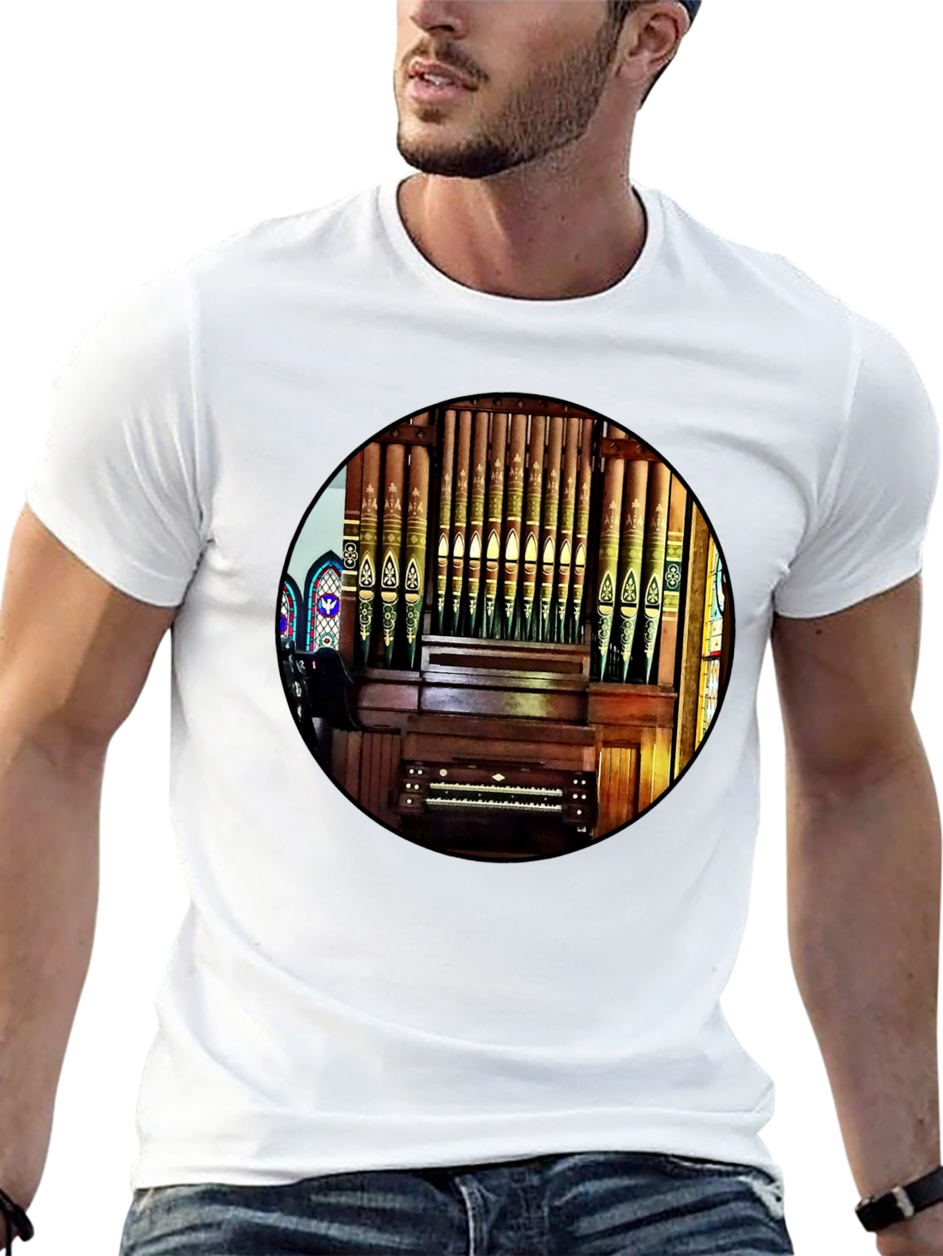 Black Vintage Organ T-Shirt view 13