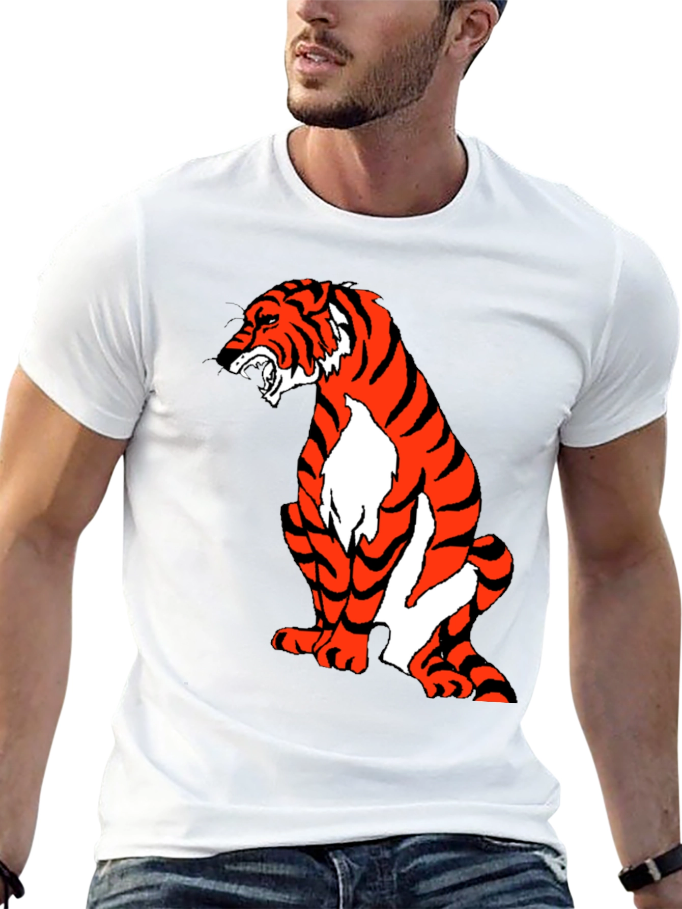 Black Tiger Graphic Black T-Shirt view 13
