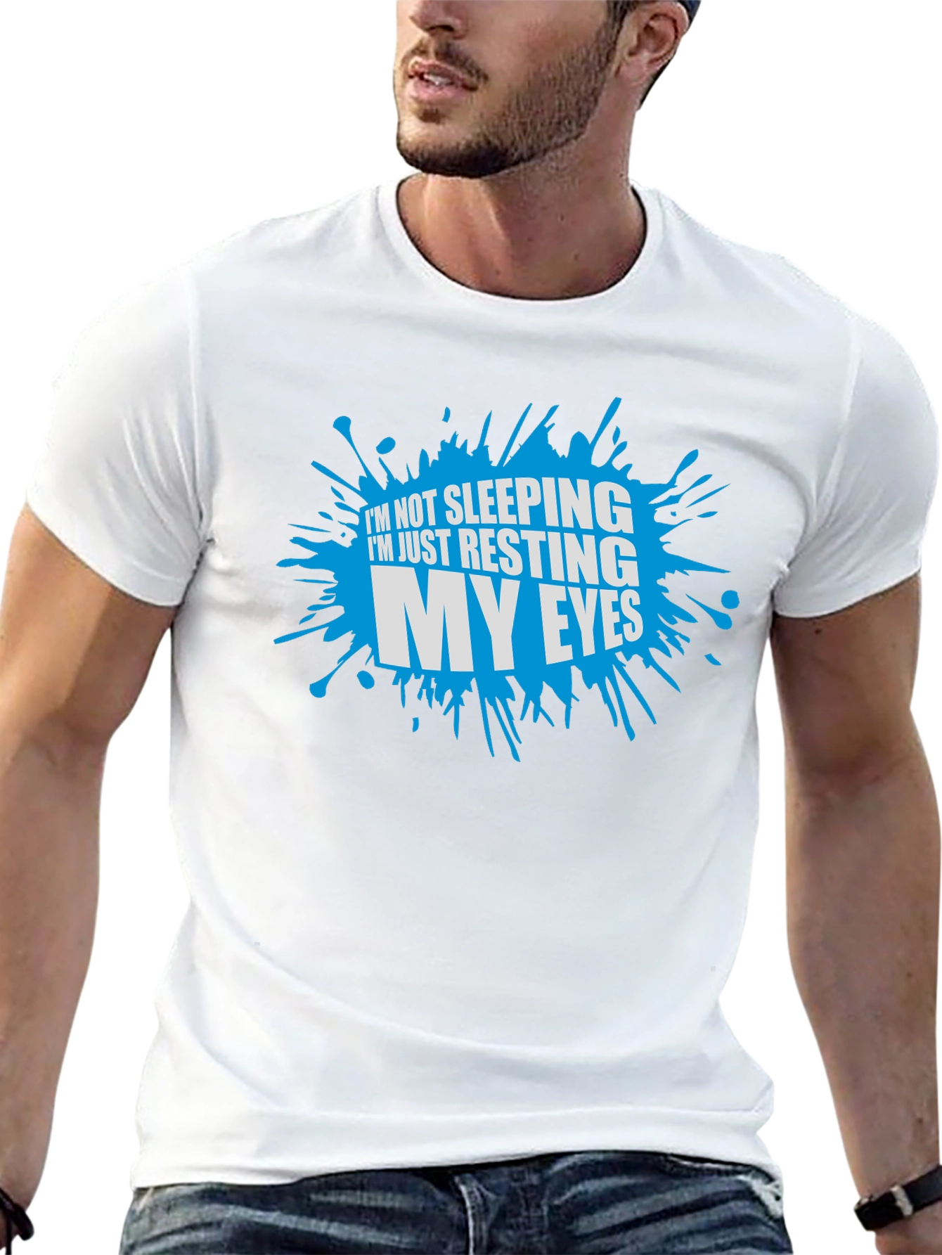 Black Resting My Eyes Graphic T-Shirt - Funny Sleep Humor Tee view 13
