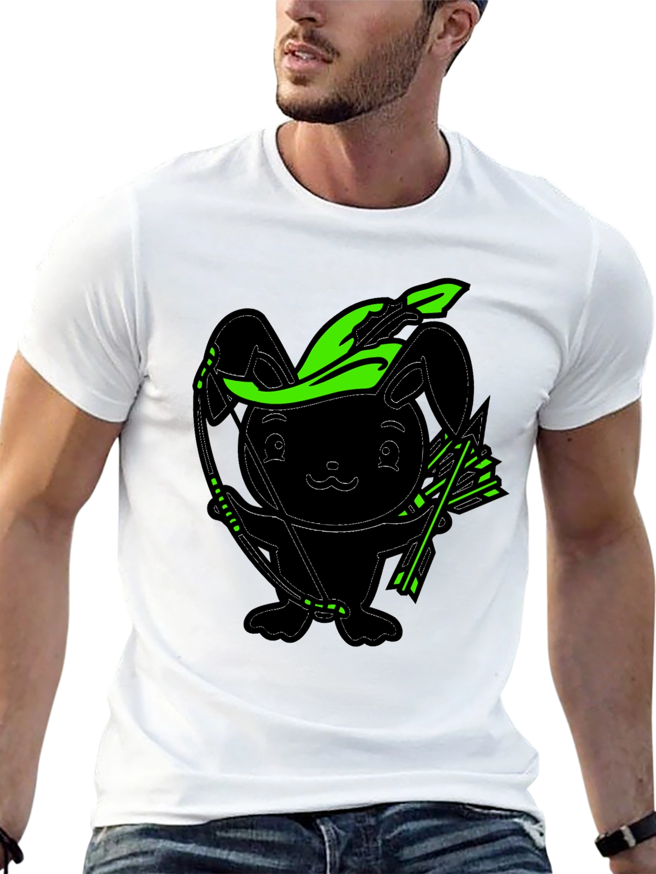 Bunny Archer Graphic Tee - Black - 13