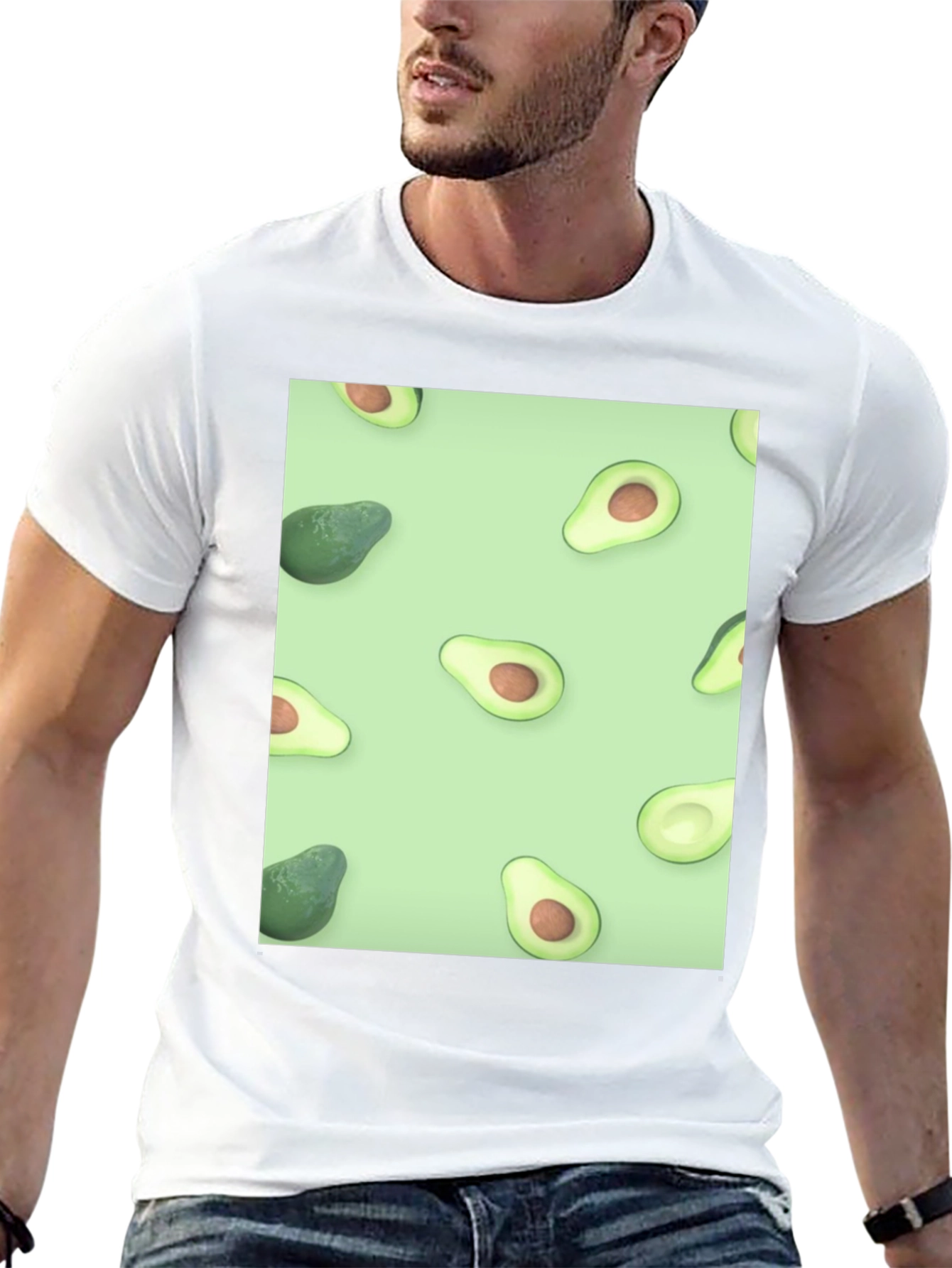 Black Avocado Patterned T-Shirt - Stylish & Unique! view 13