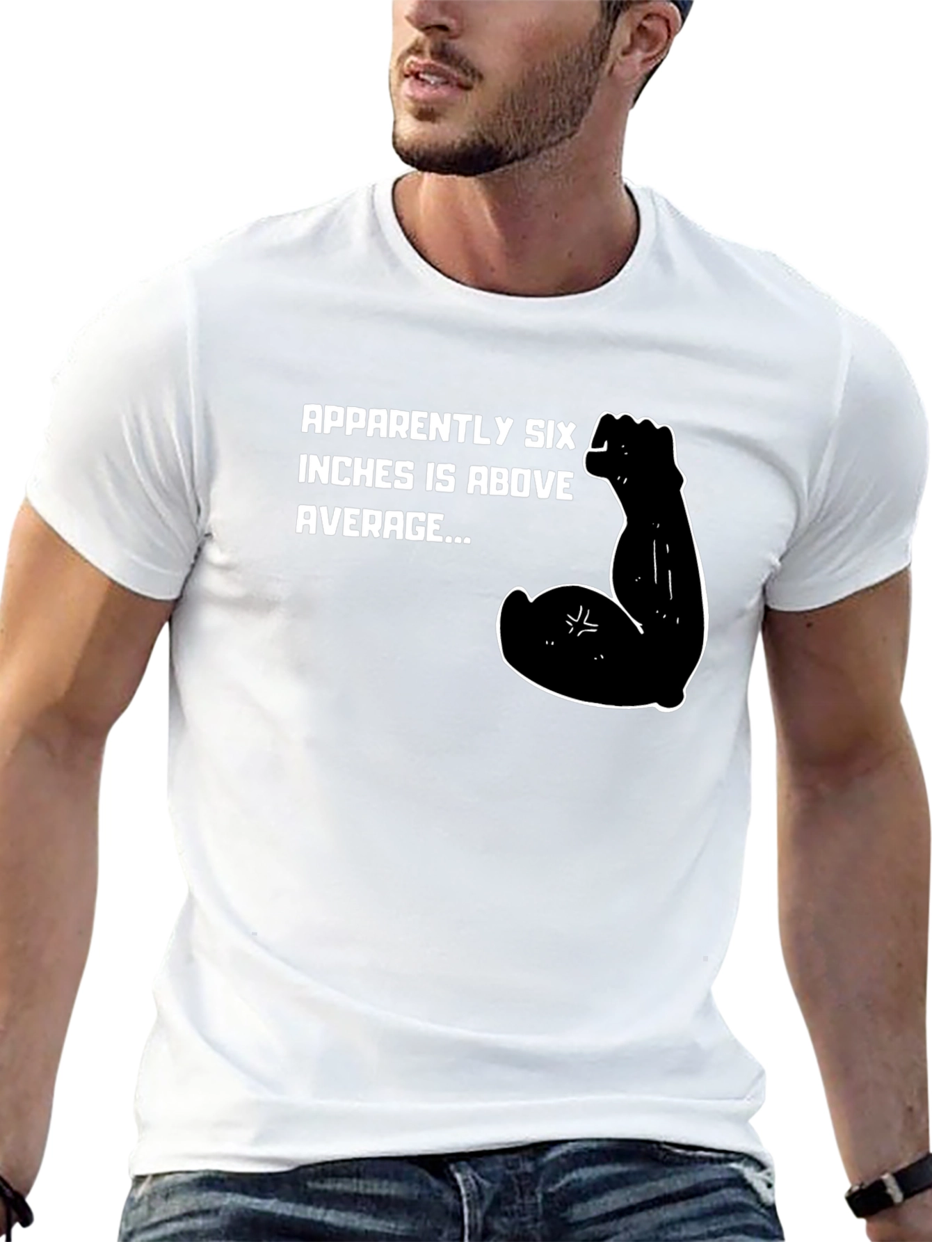 Black Six Inches Above Average Graphic T-Shirt view 13