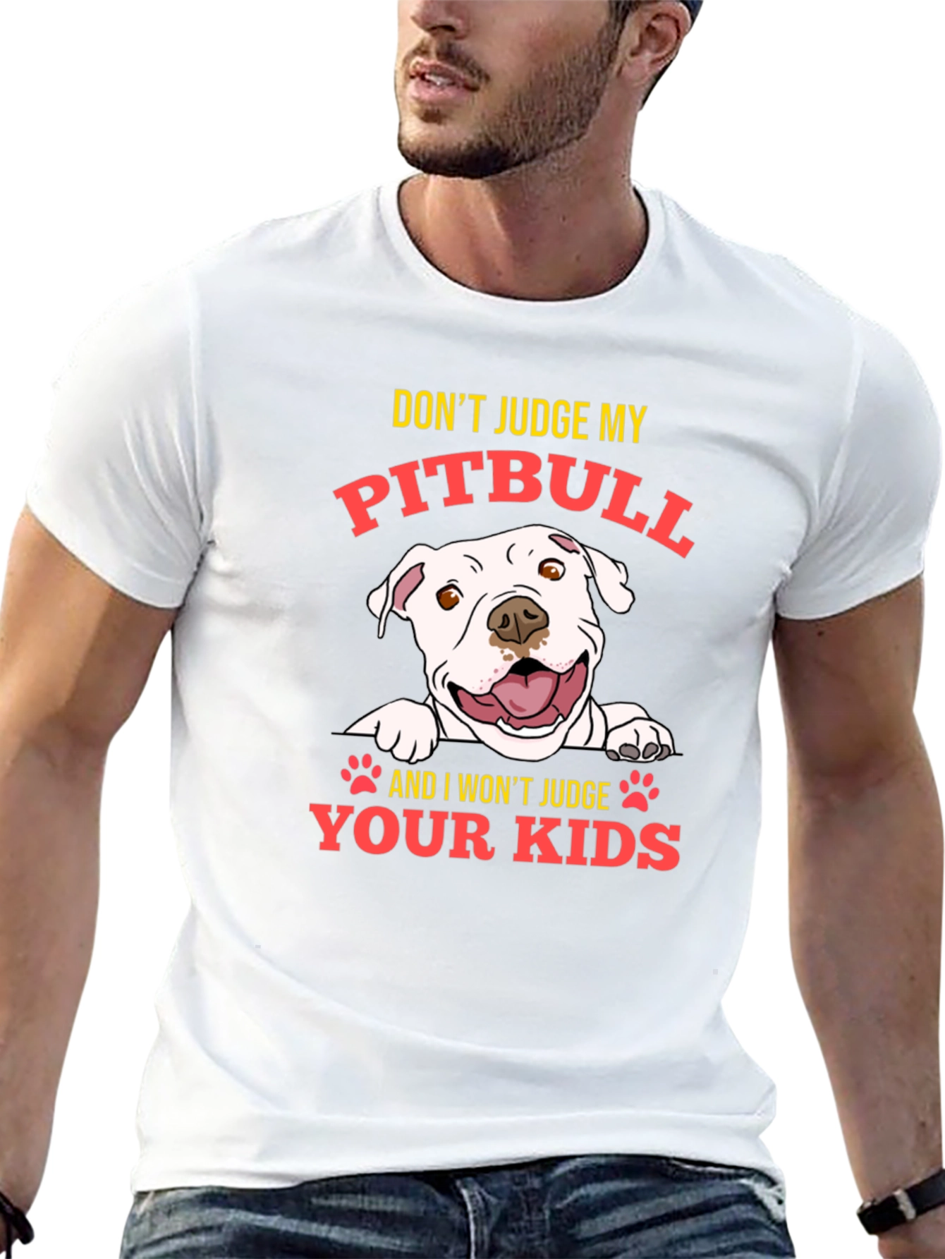 Black Pitbull Lover Graphic T-Shirt view 13