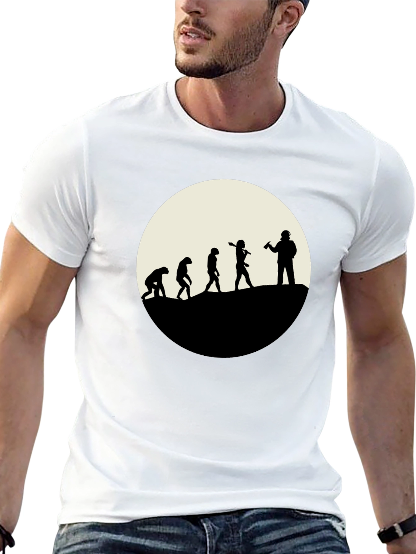 Black Evolution of the Beer Drinker - Black T-Shirt view 13