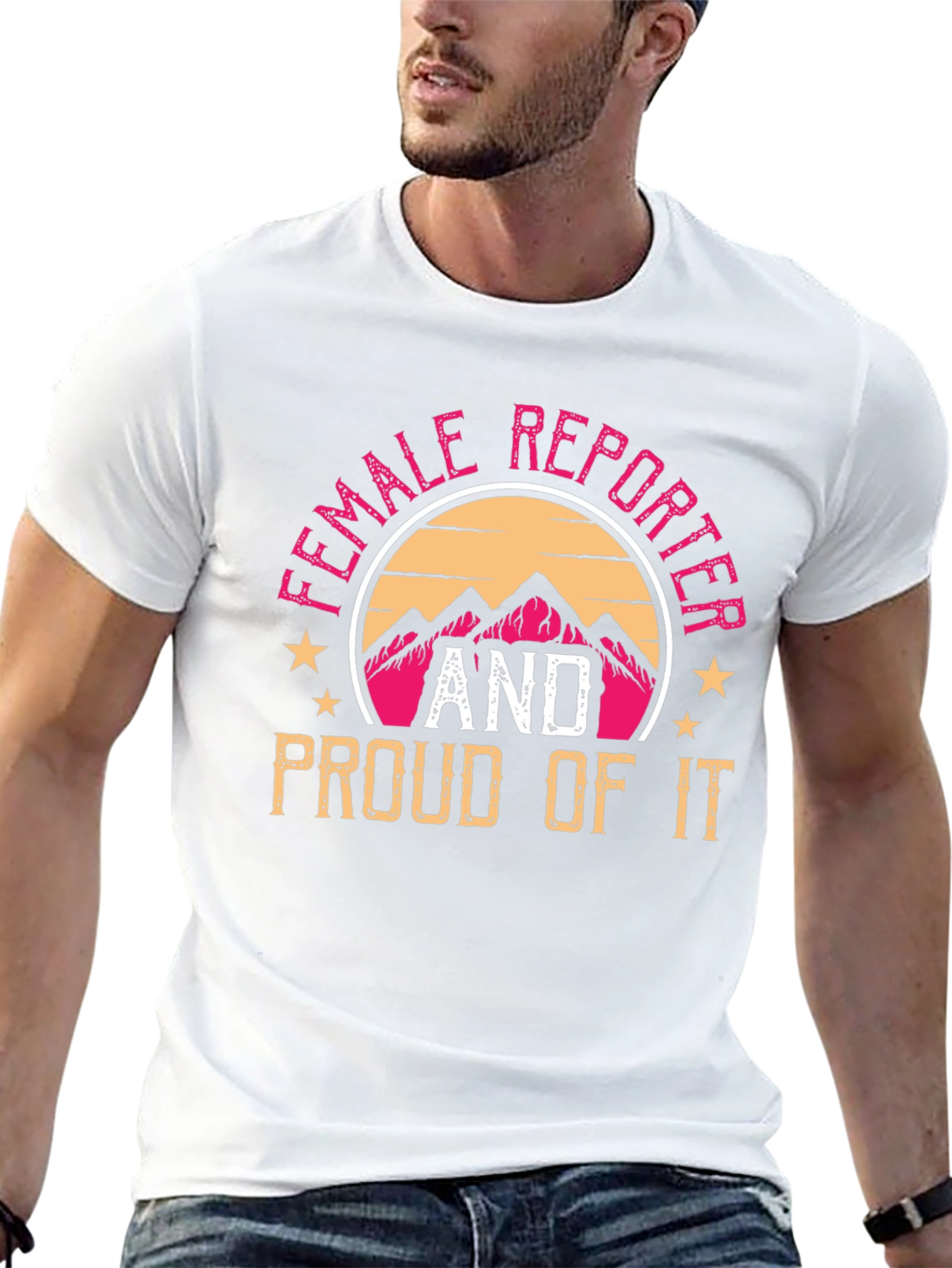 Black Female Reporter Pride T-Shirt view 13