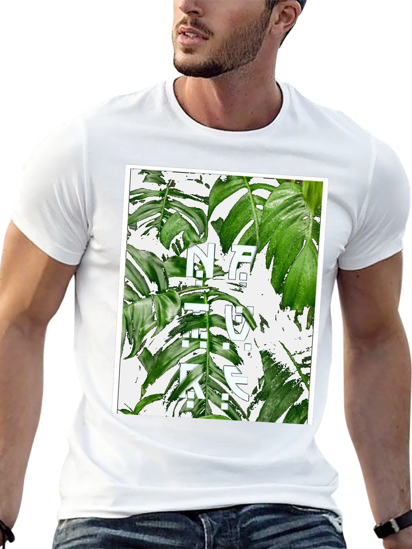 Black Nature Graphic T-Shirt - Modern Botanical Print view 13