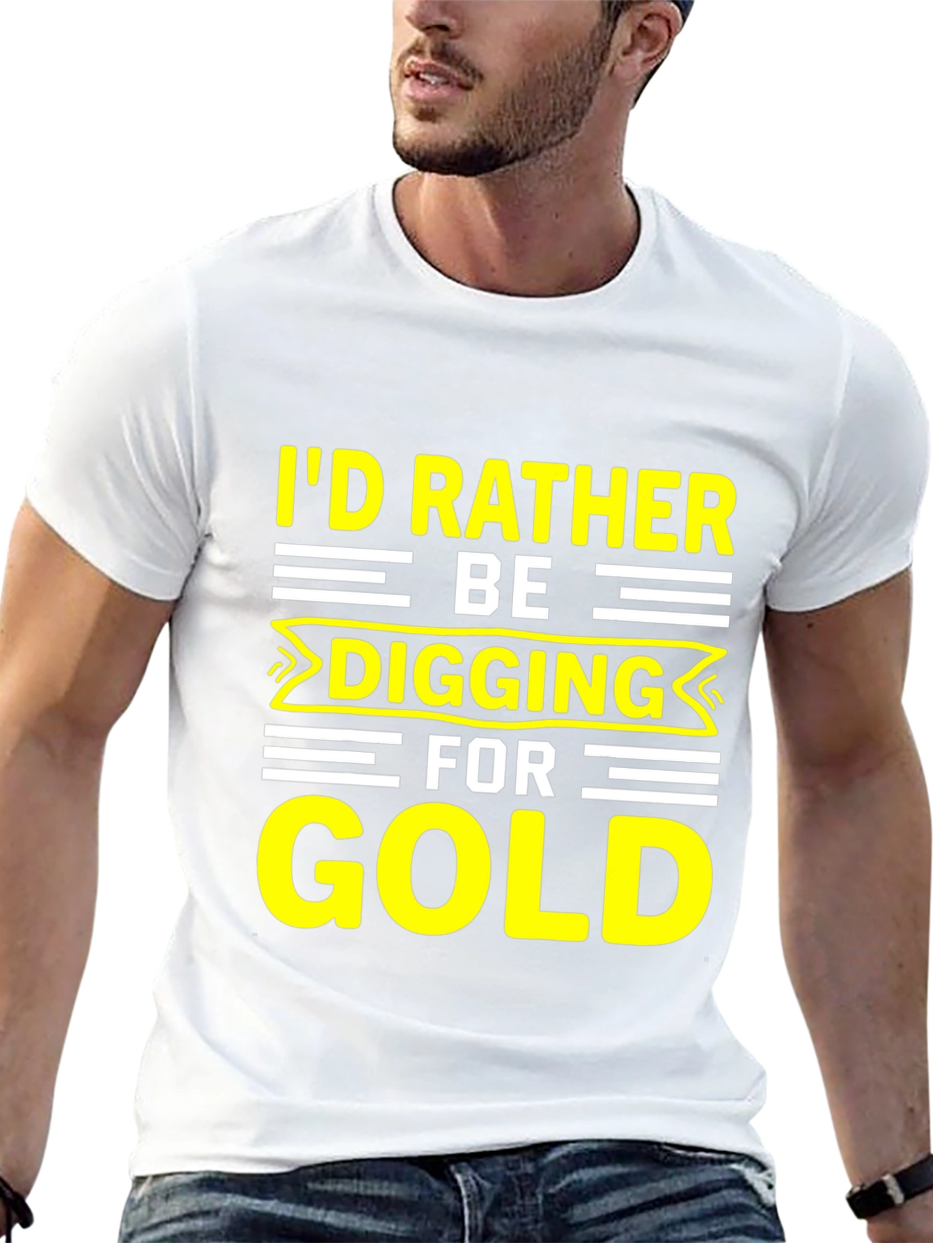 Black I'd Rather Be Digging for Gold T-Shirt view 13