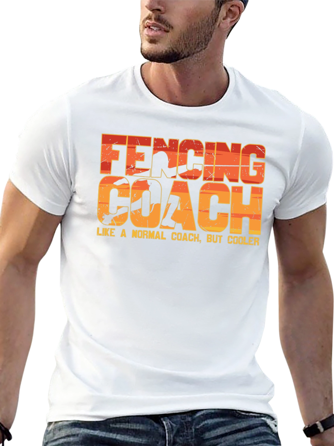 Black Fencing Coach T-Shirt - Like a Normal Coach But Cooler! view 13