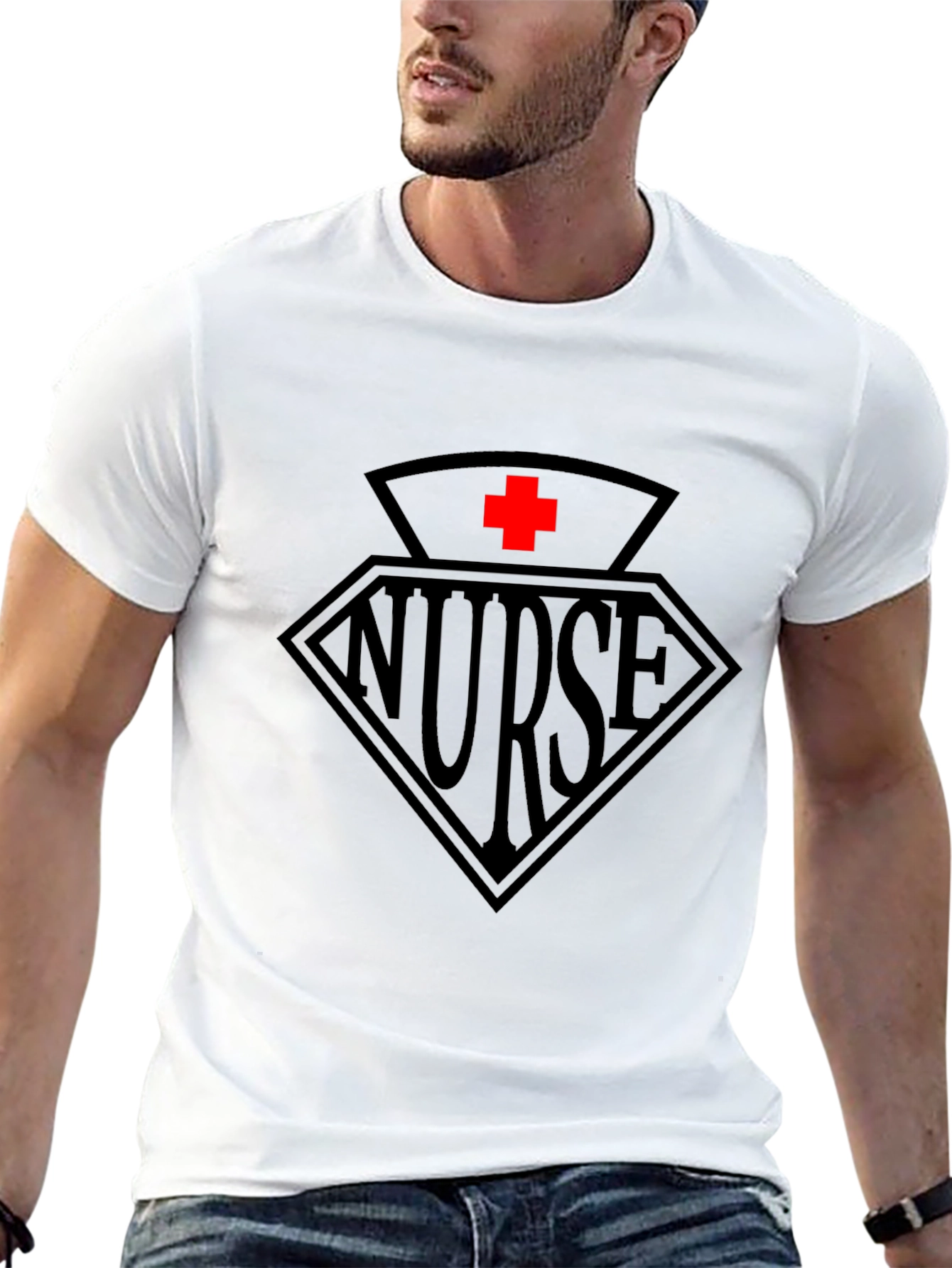 Black Nurse Graphic Tee - Black Cotton T-Shirt view 13