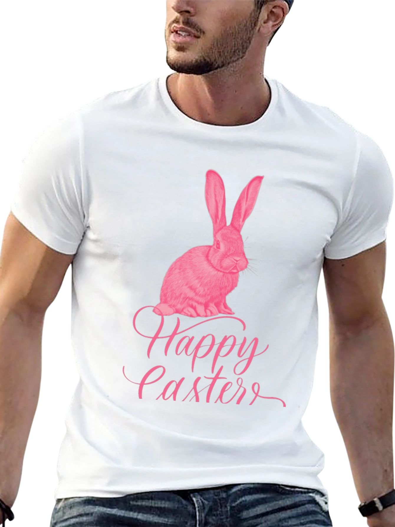 Black Happy Easter Bunny Graphic T-Shirt view 13